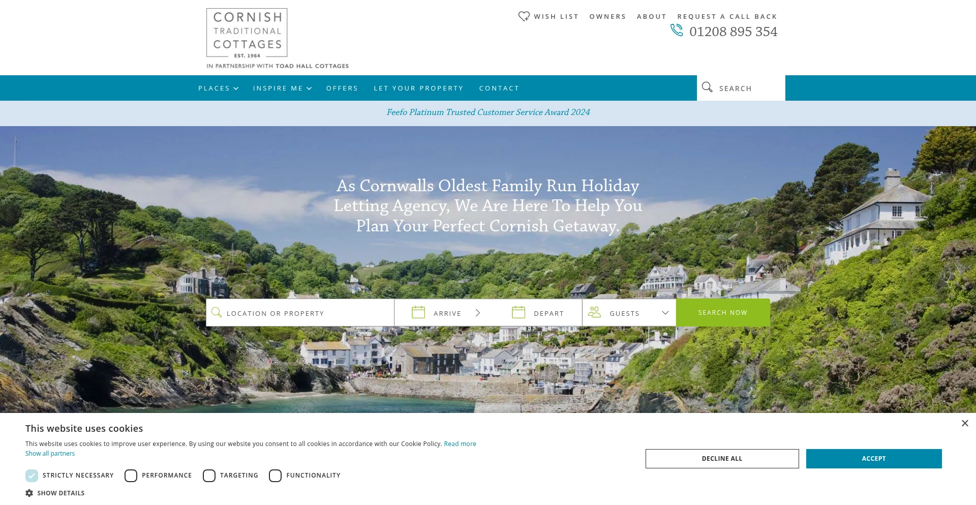 Website screenshot of Corncott.com