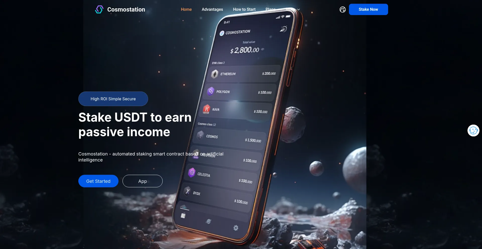 Website screenshot of Cosmostation.top