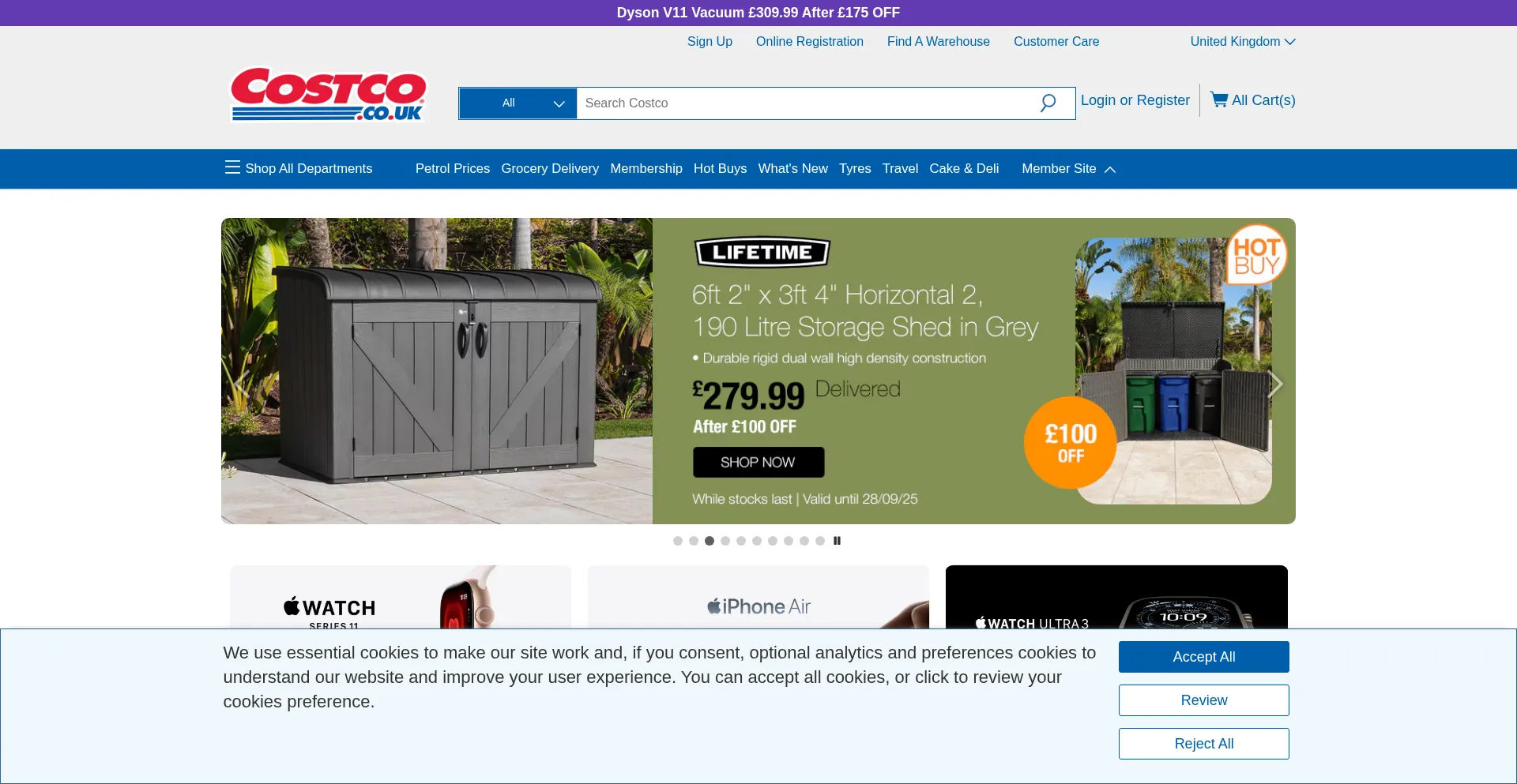 Costco.co.uk Screenshot