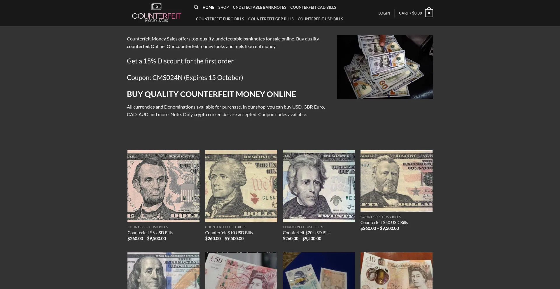 Counterfeitmoneysales.com é Seguro e Confiável?