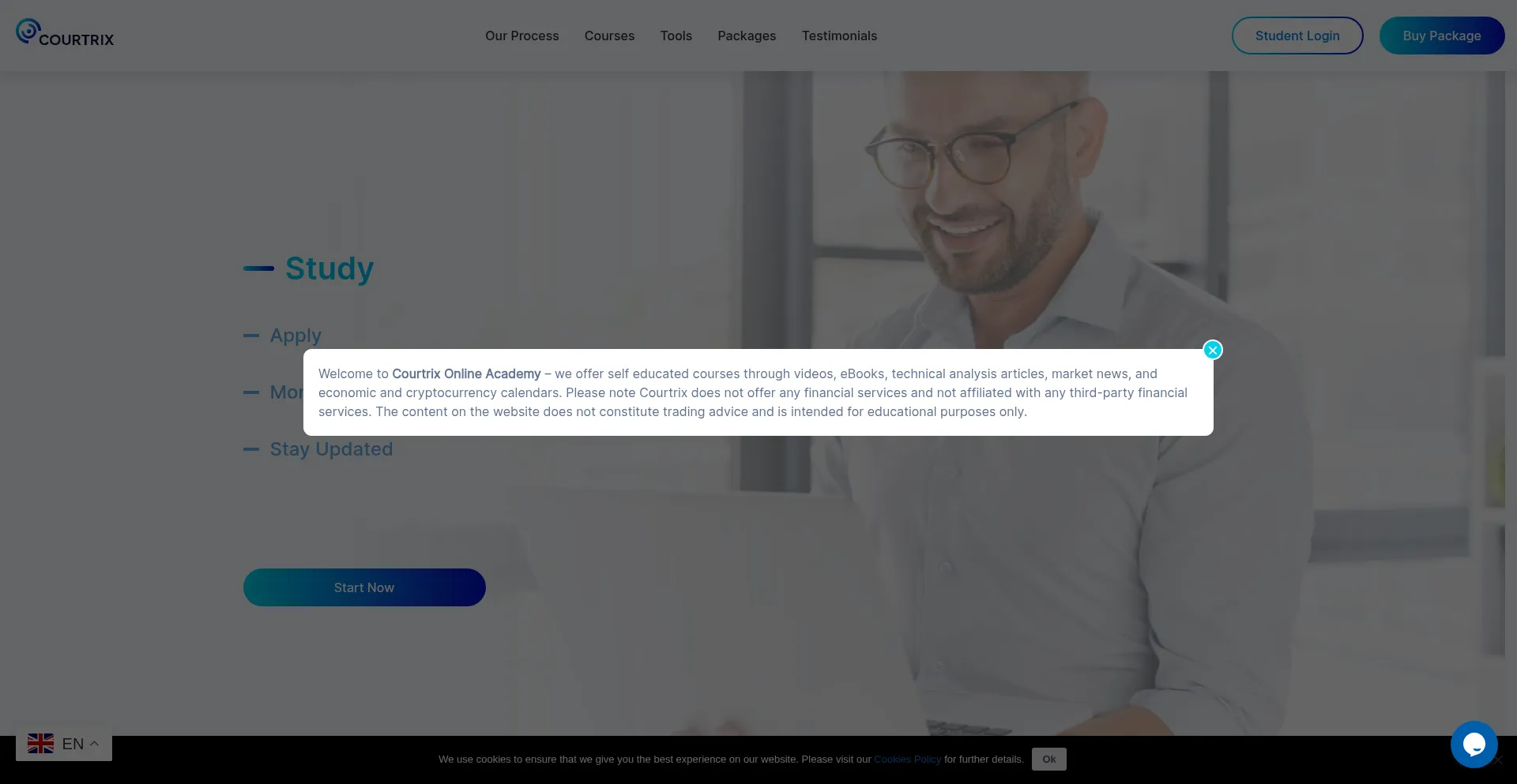 Website screenshot of Courtrix.com