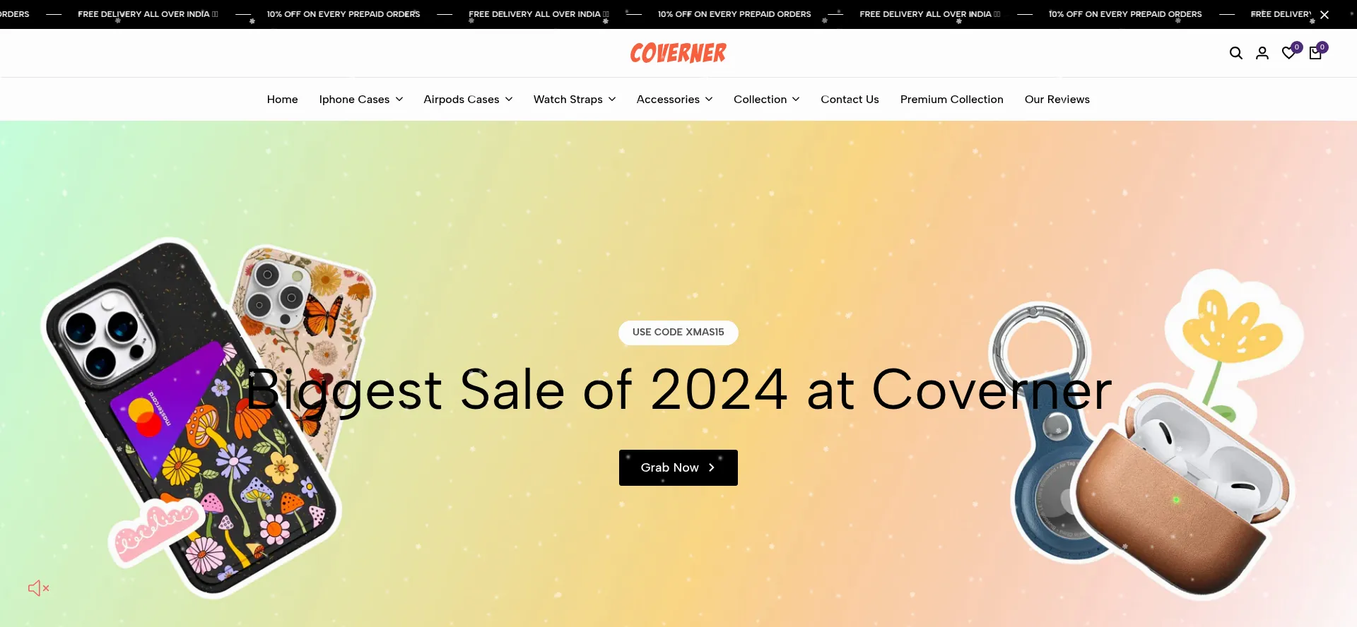 Website screenshot of Coverner.com