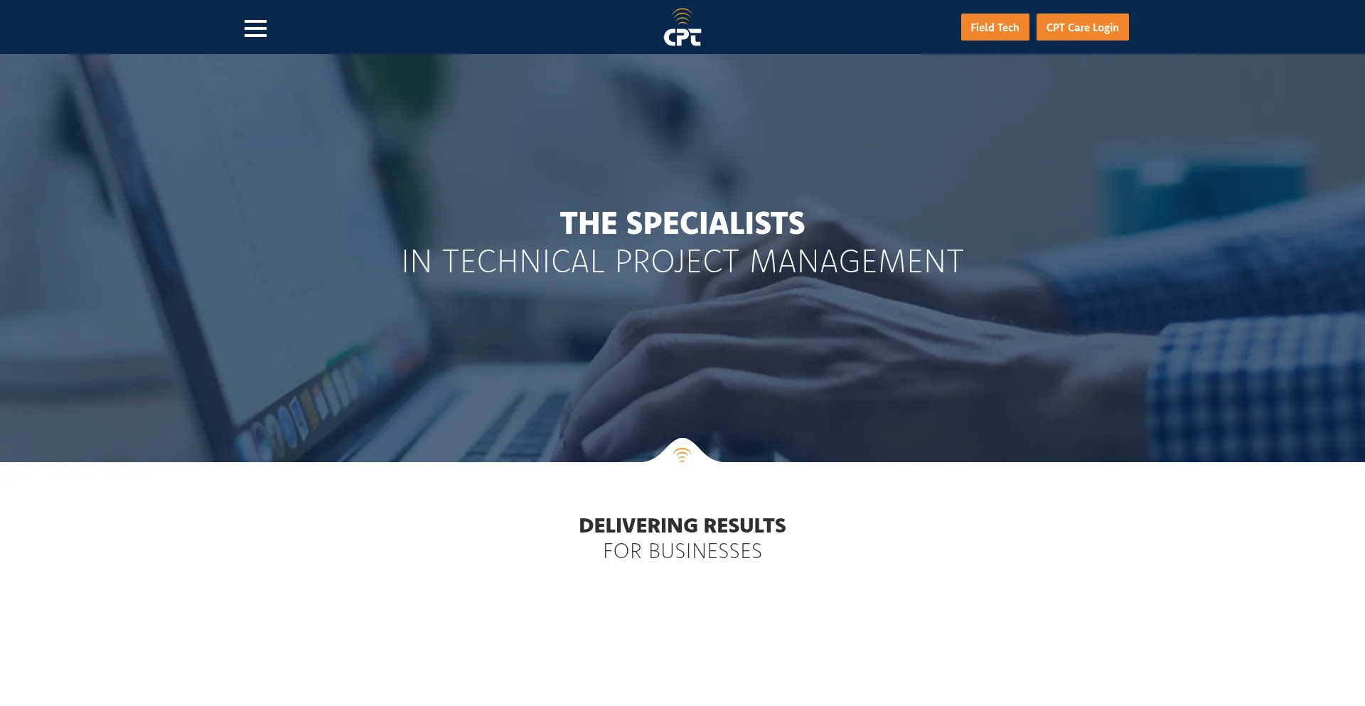 Website screenshot of Cptnetworks.com