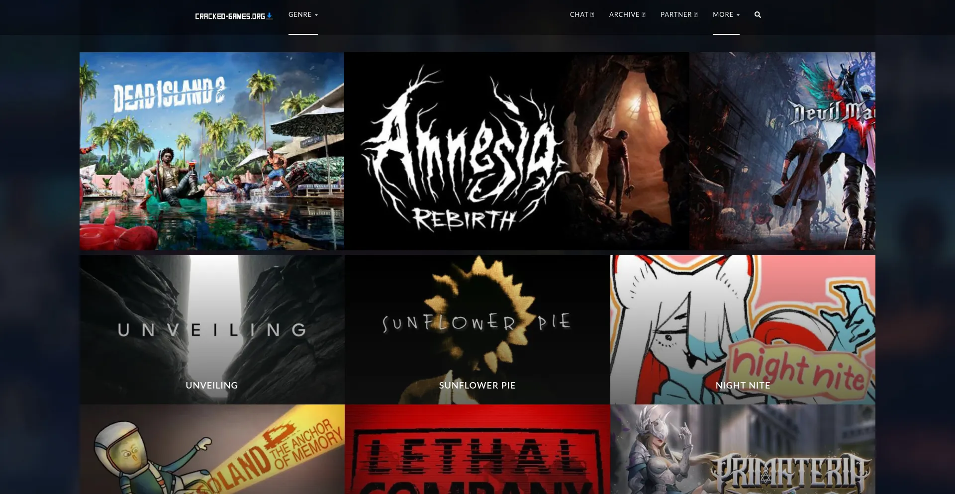 Website screenshot of Cracked-games.org
