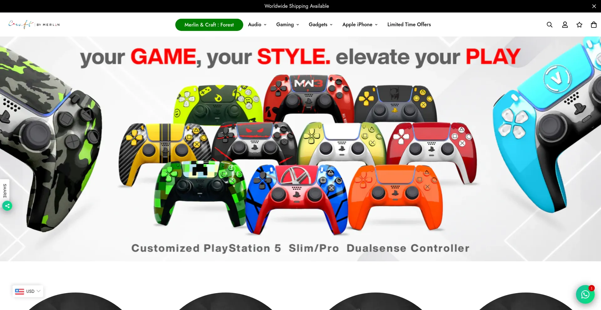 Website screenshot of Craftbymerlin.com