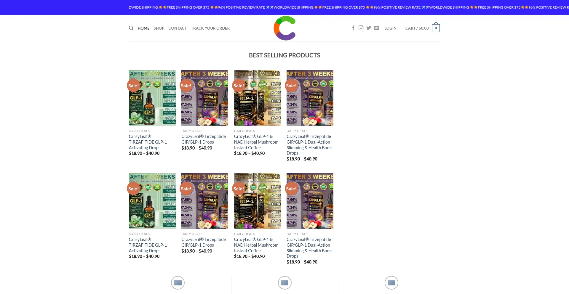 Website screenshot of Crazyleaf.net