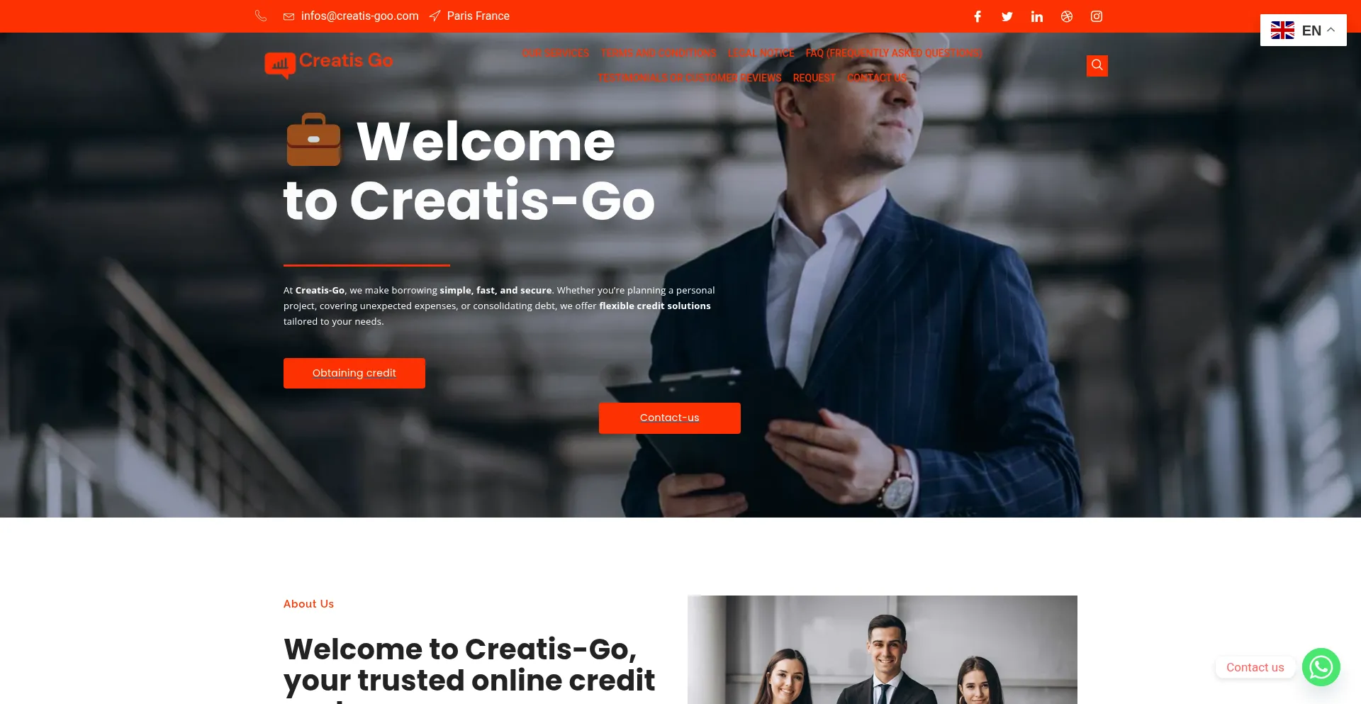 Website screenshot of Creatis-goo.com