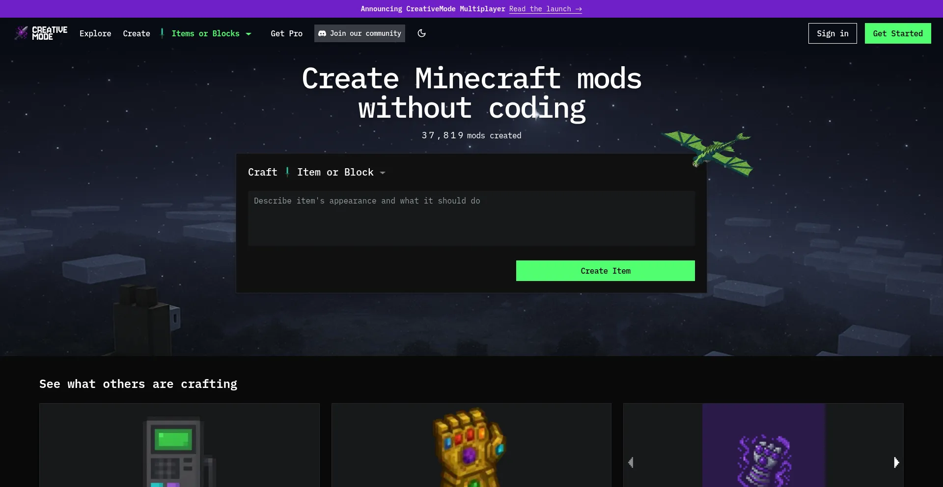 Creativemode.net Screenshot