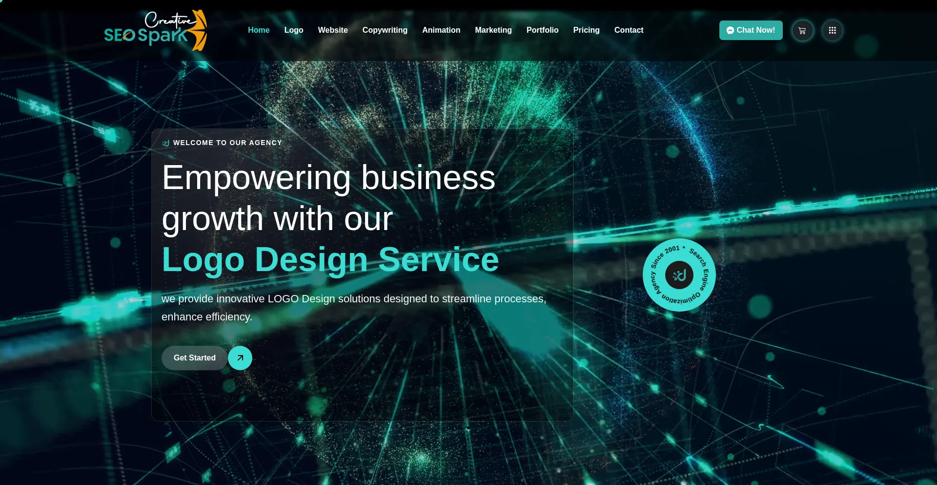 Website screenshot of Creativeseospark.com