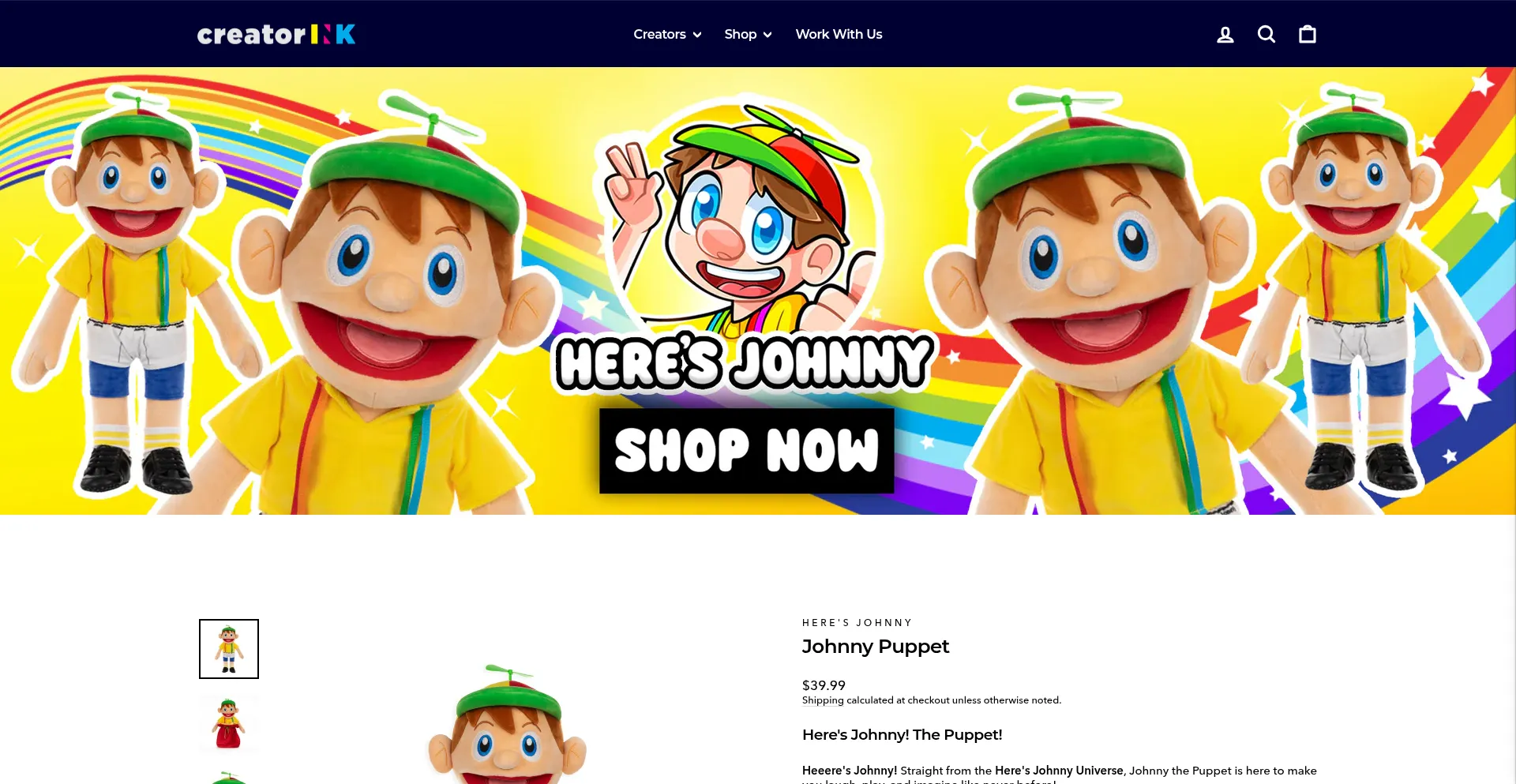 Website screenshot of Creatorink.com