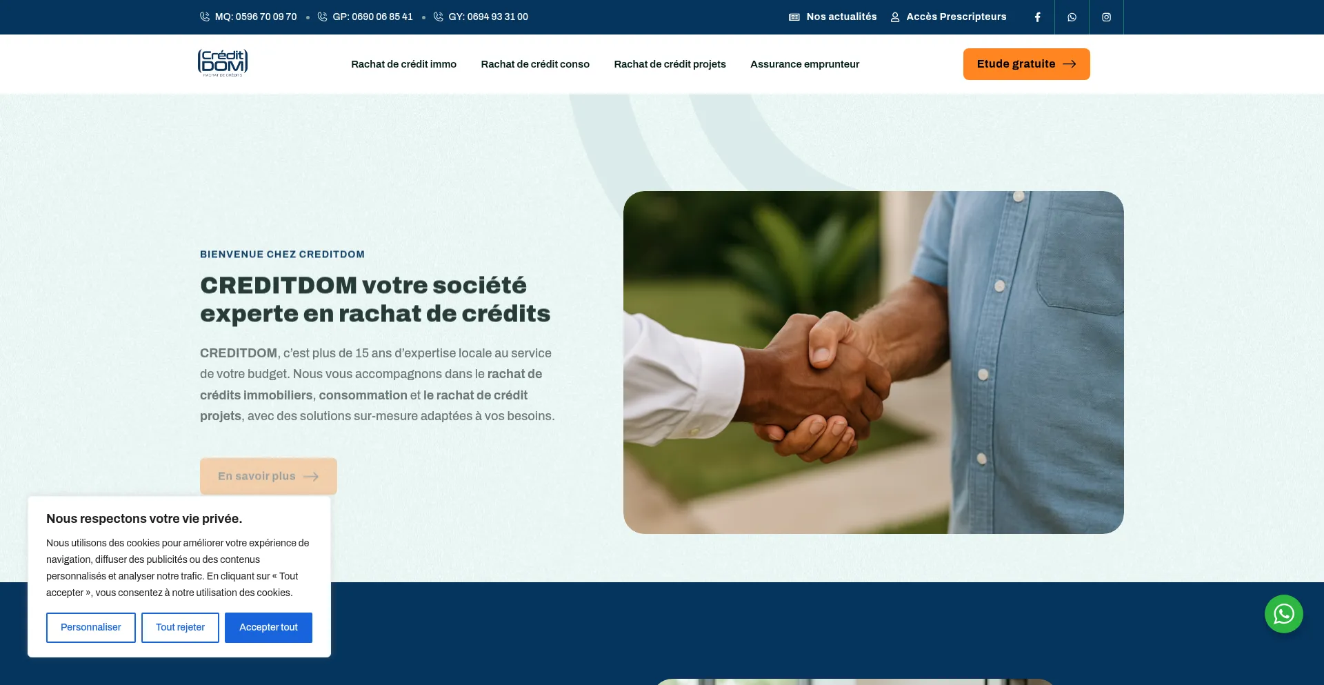 Website screenshot of Creditdom.fr