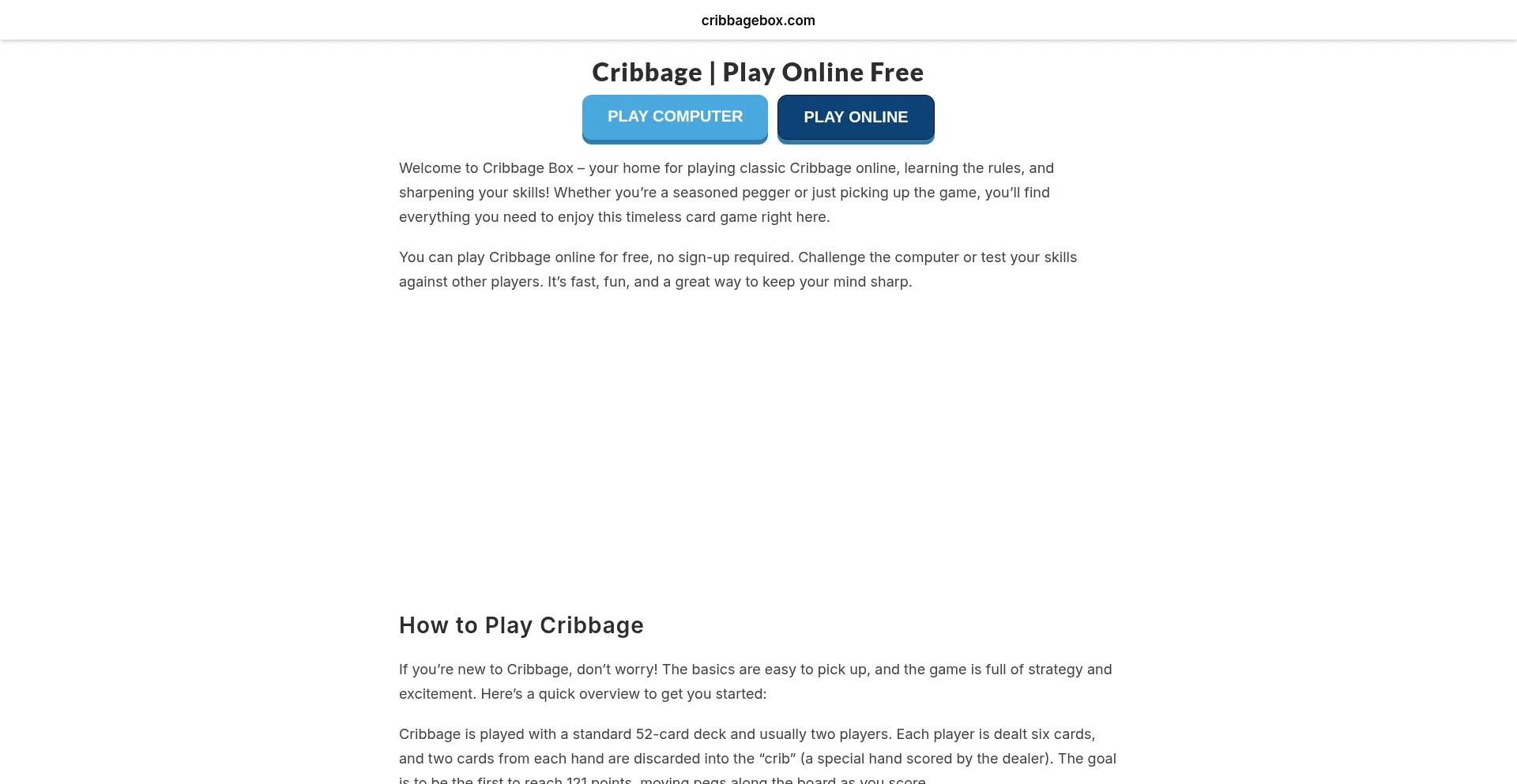 Cribbagebox.com Screenshot
