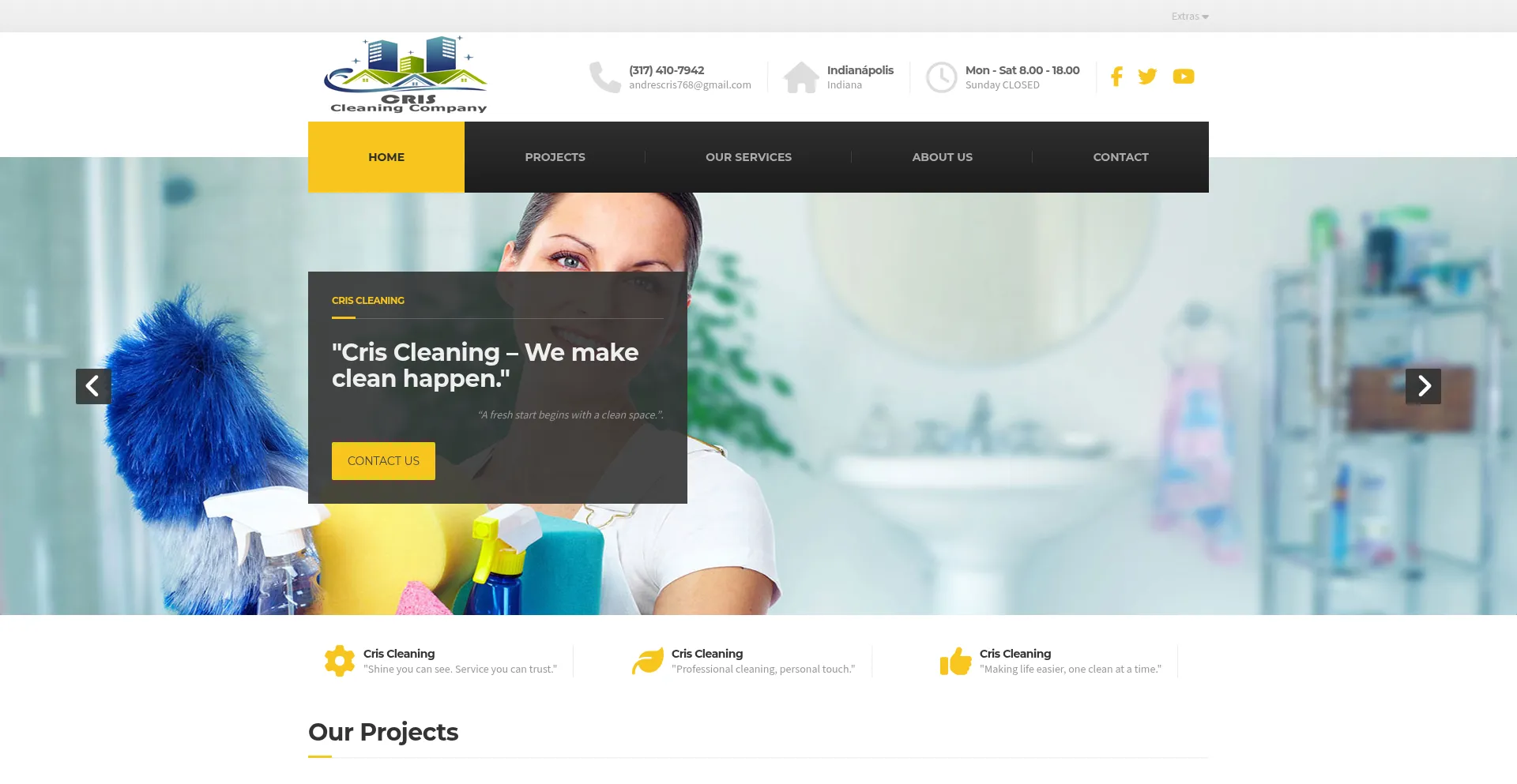 Website screenshot of Cris-cleaning.com