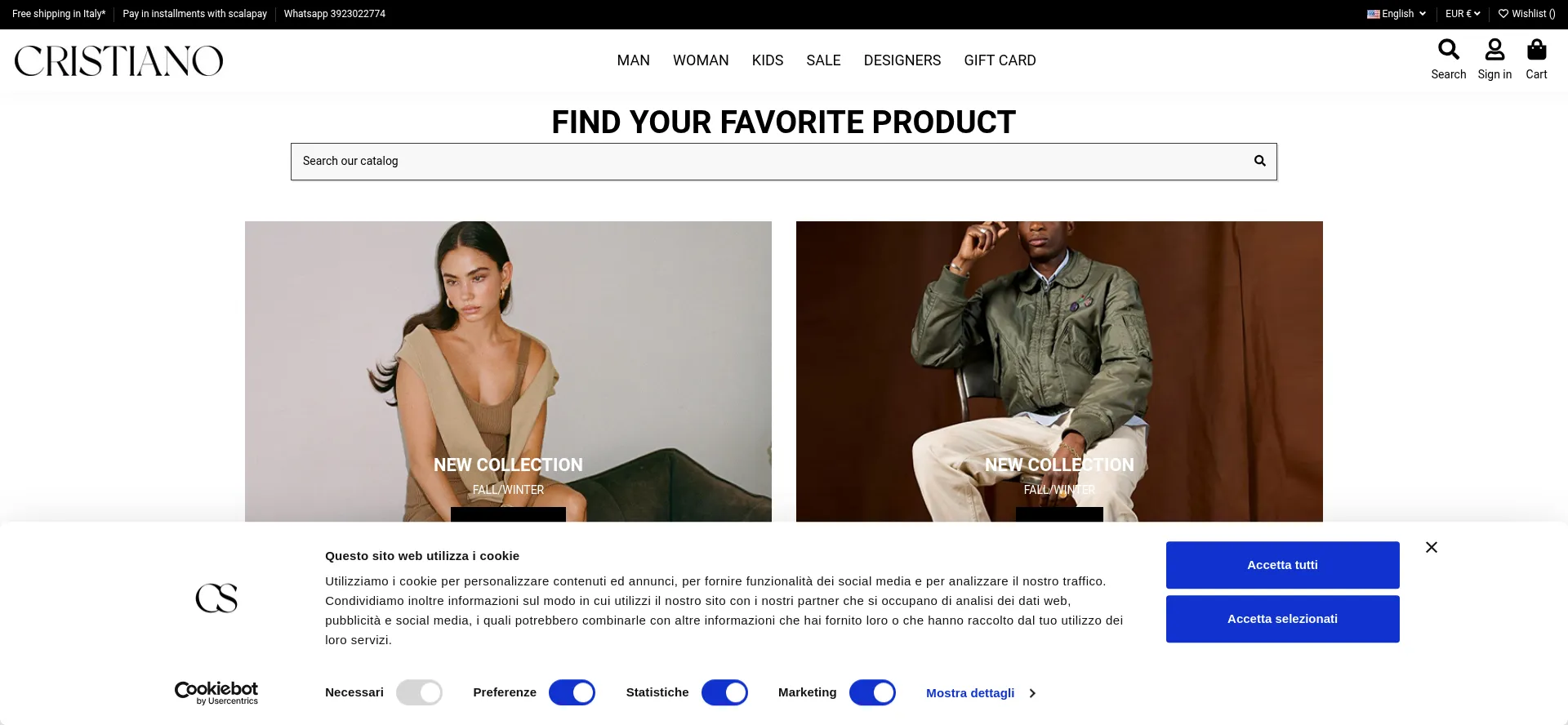 Website screenshot of Cristianoshop.com