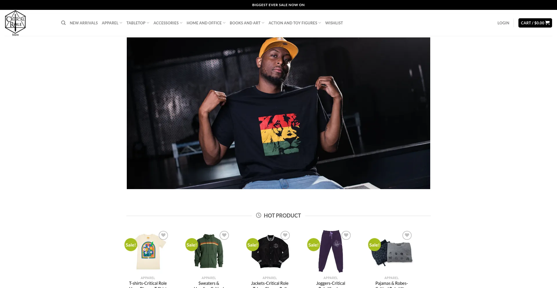Website screenshot of Critrolestore.com