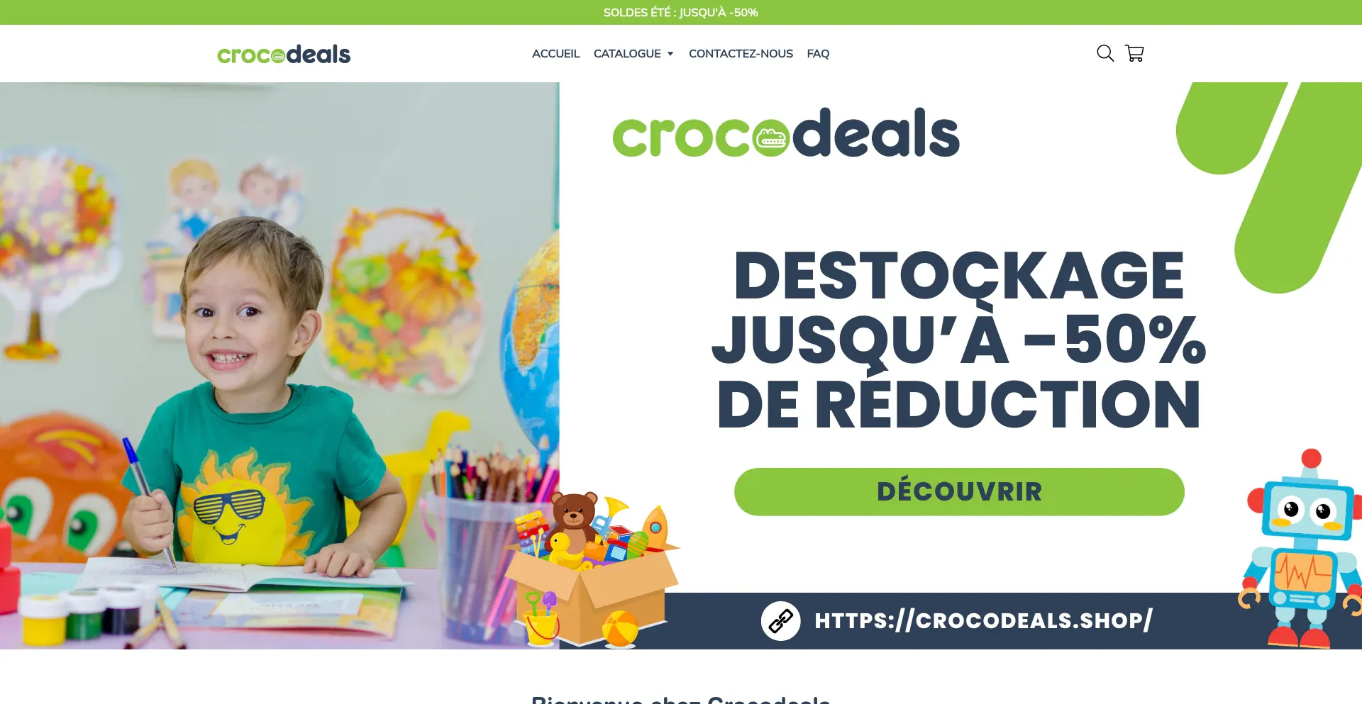 Website screenshot of Crocodeals.shop