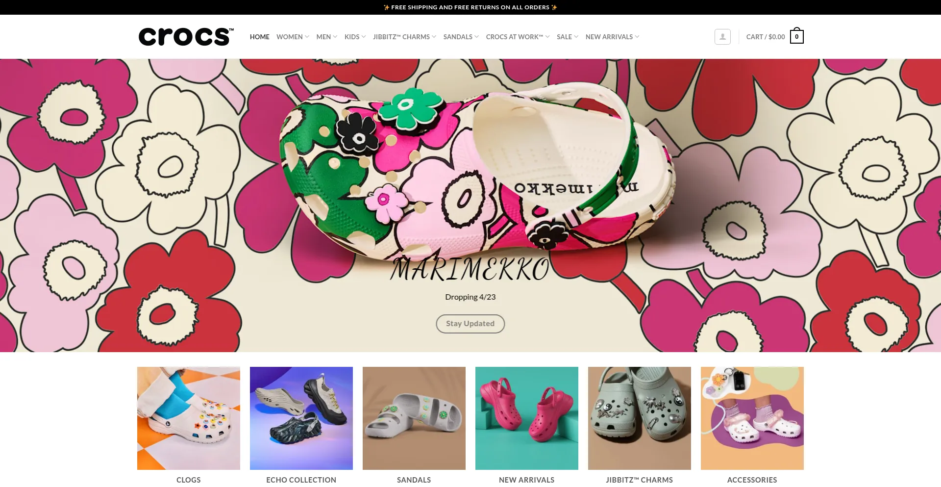 Website screenshot of Crocsousutlets.com