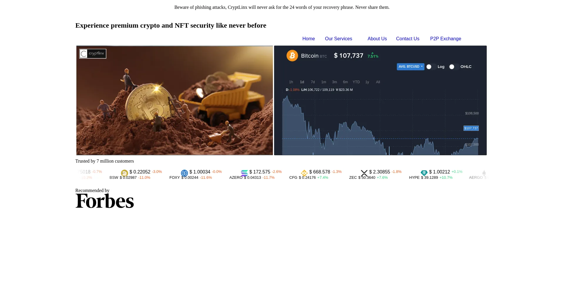 Website screenshot of Cryptlinx.com