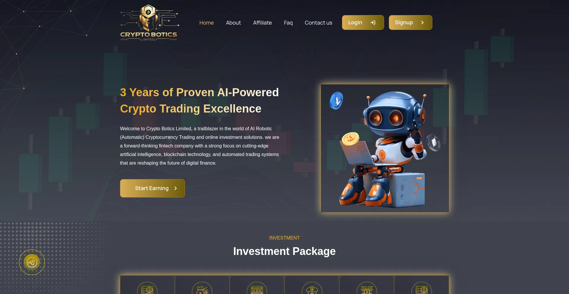 Website screenshot of Cryptobotics.net