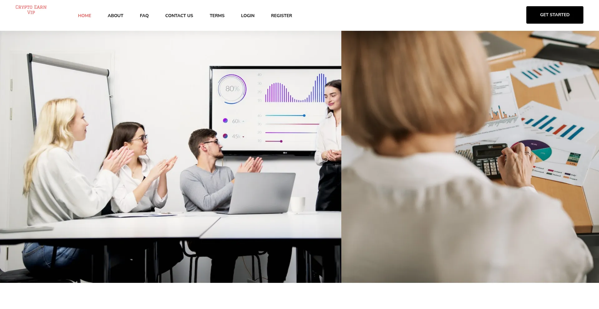 Website screenshot of Cryptoearnvip.com