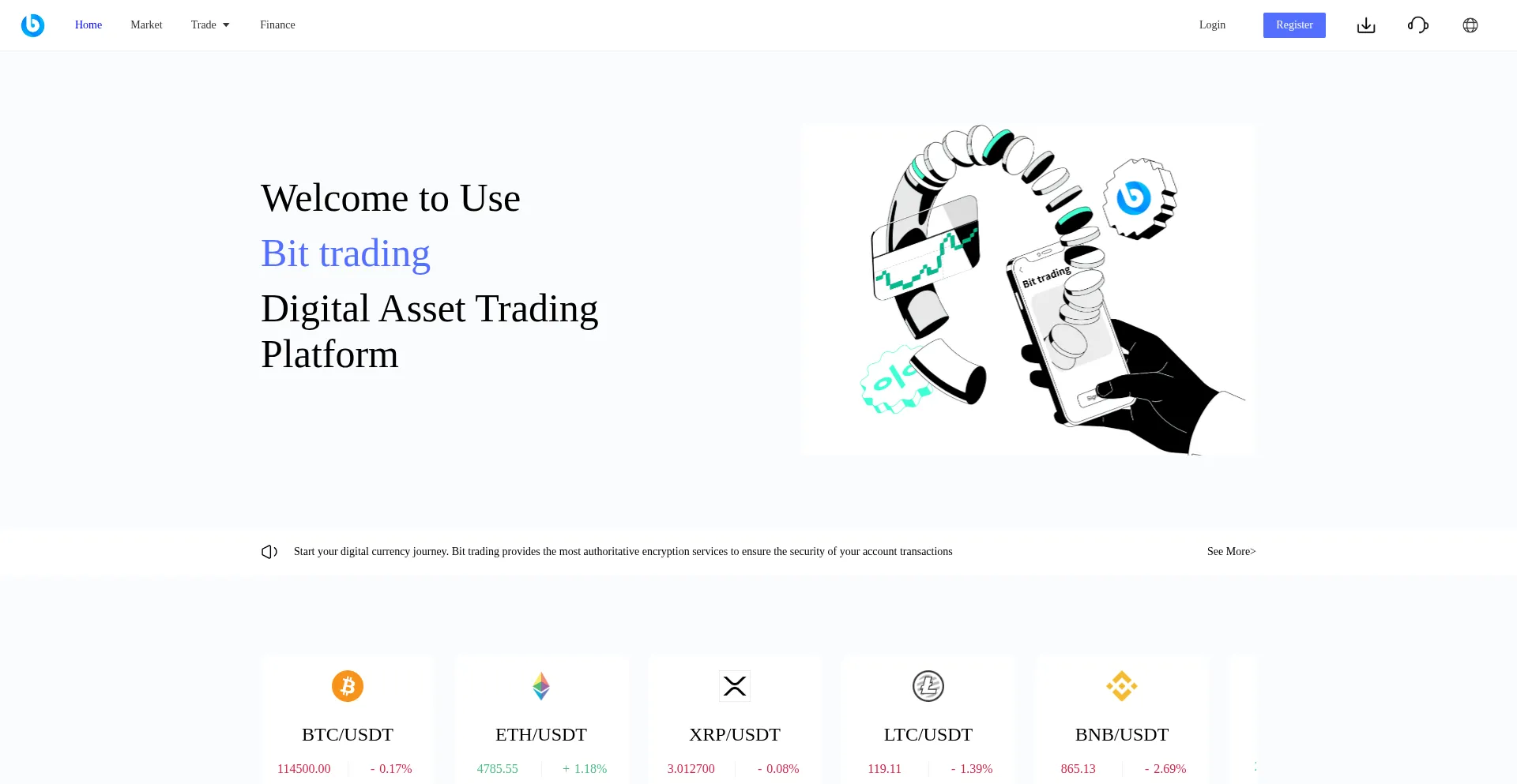 Website screenshot of Cryptoexchangehub.top