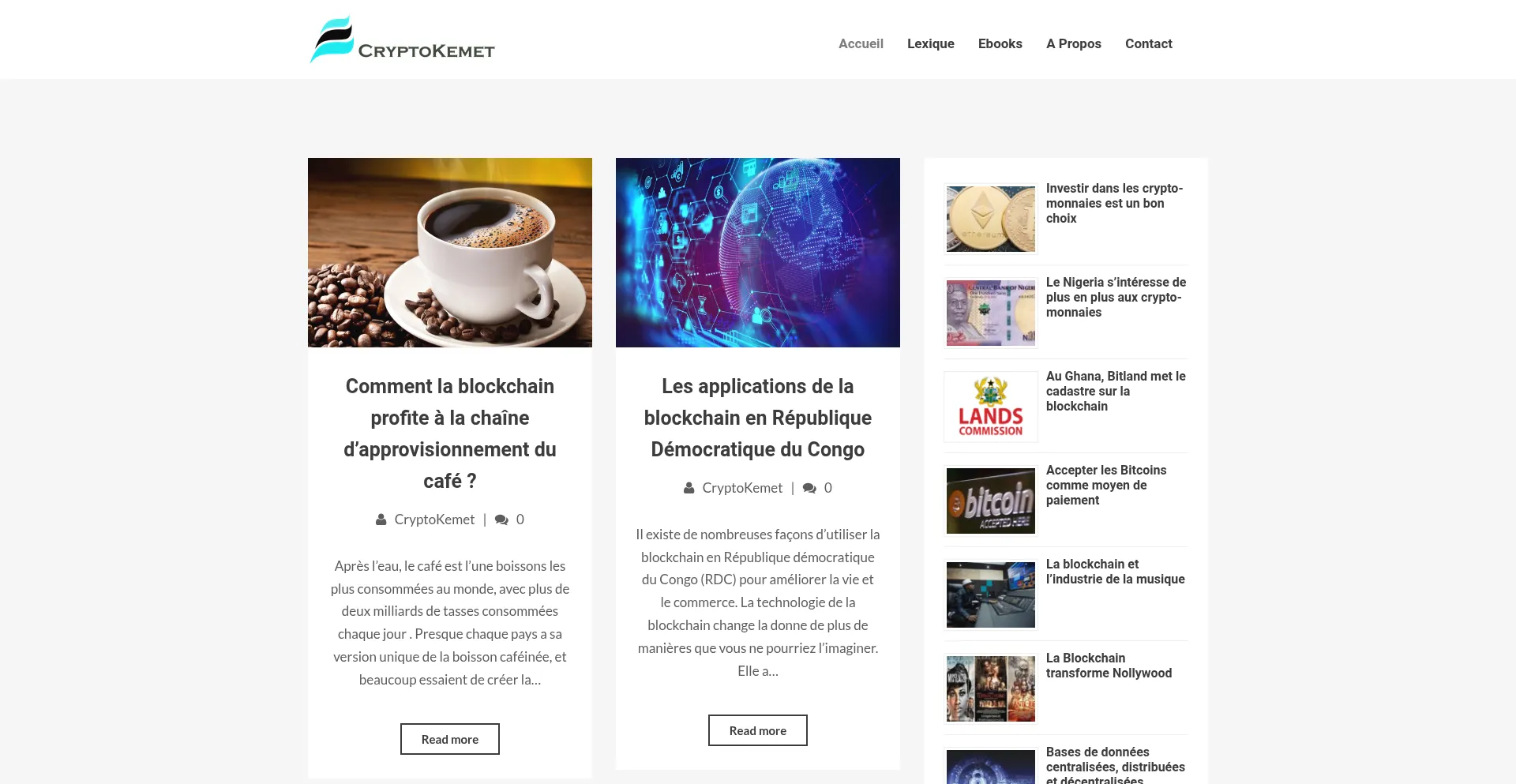 Website screenshot of Cryptokemet.com