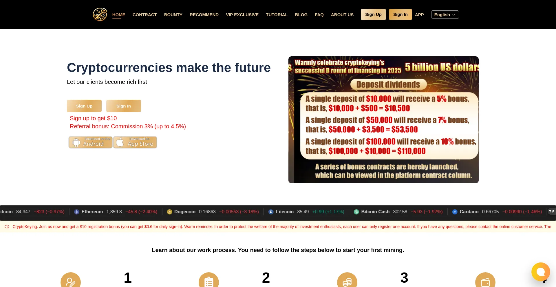 Website screenshot of Cryptokeying.net