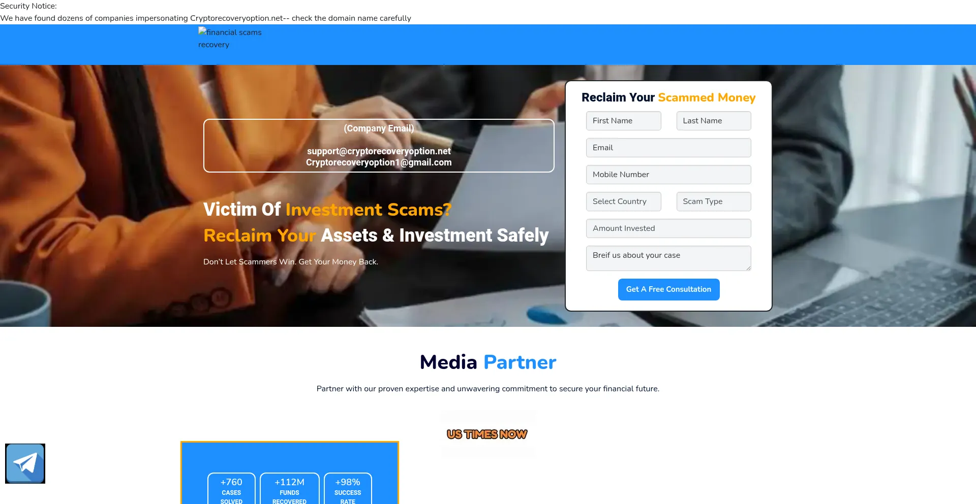 Cryptorecoveryoption.net é Seguro e Confiável?