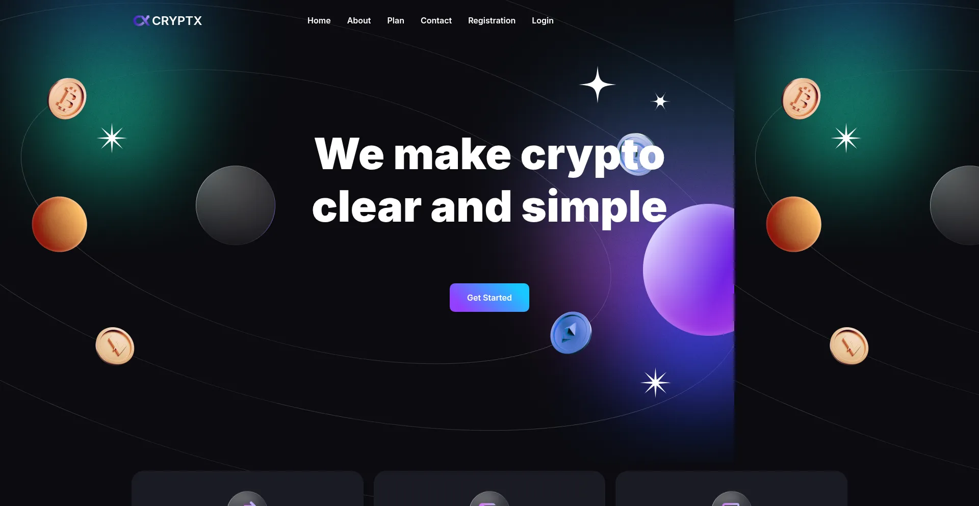 Website screenshot of Cryptx.live