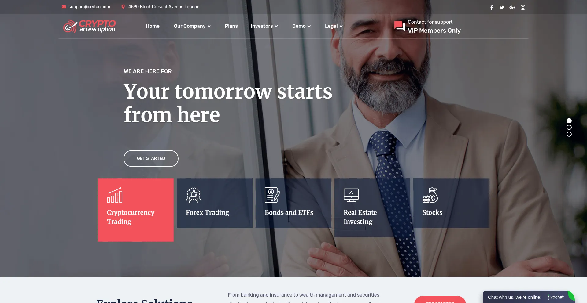 Website screenshot of Crytac.com