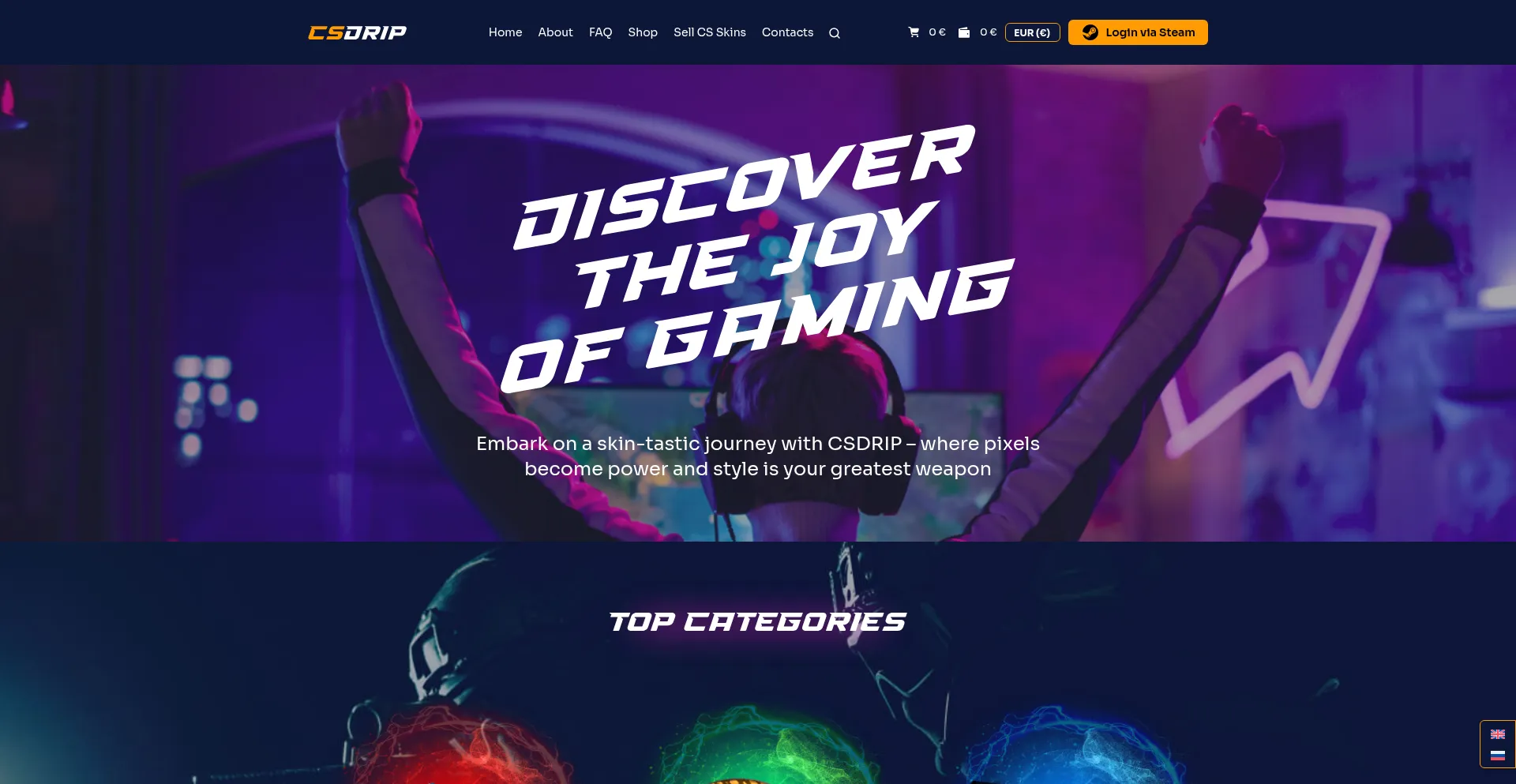 Website screenshot of Csdrip.shop