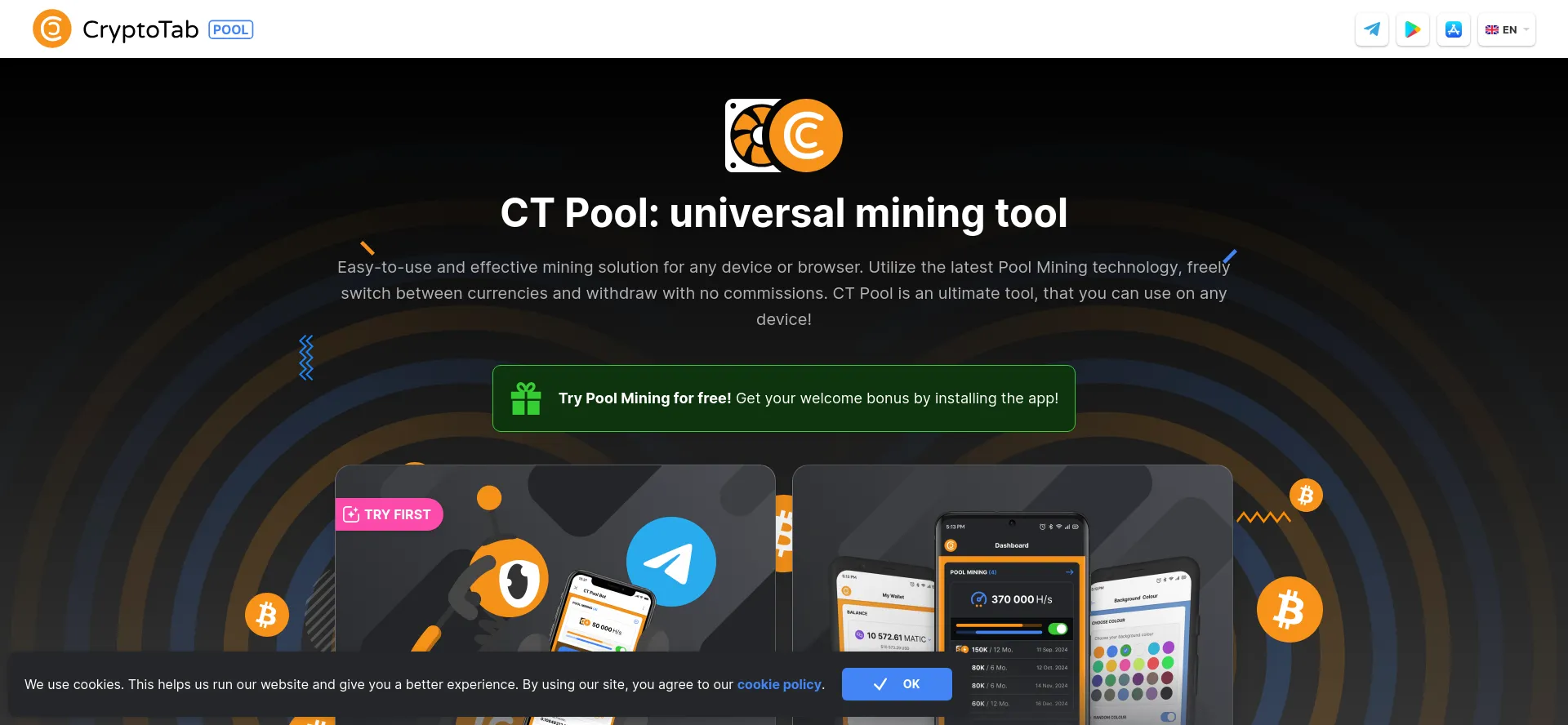 Website screenshot of Ctpool.app