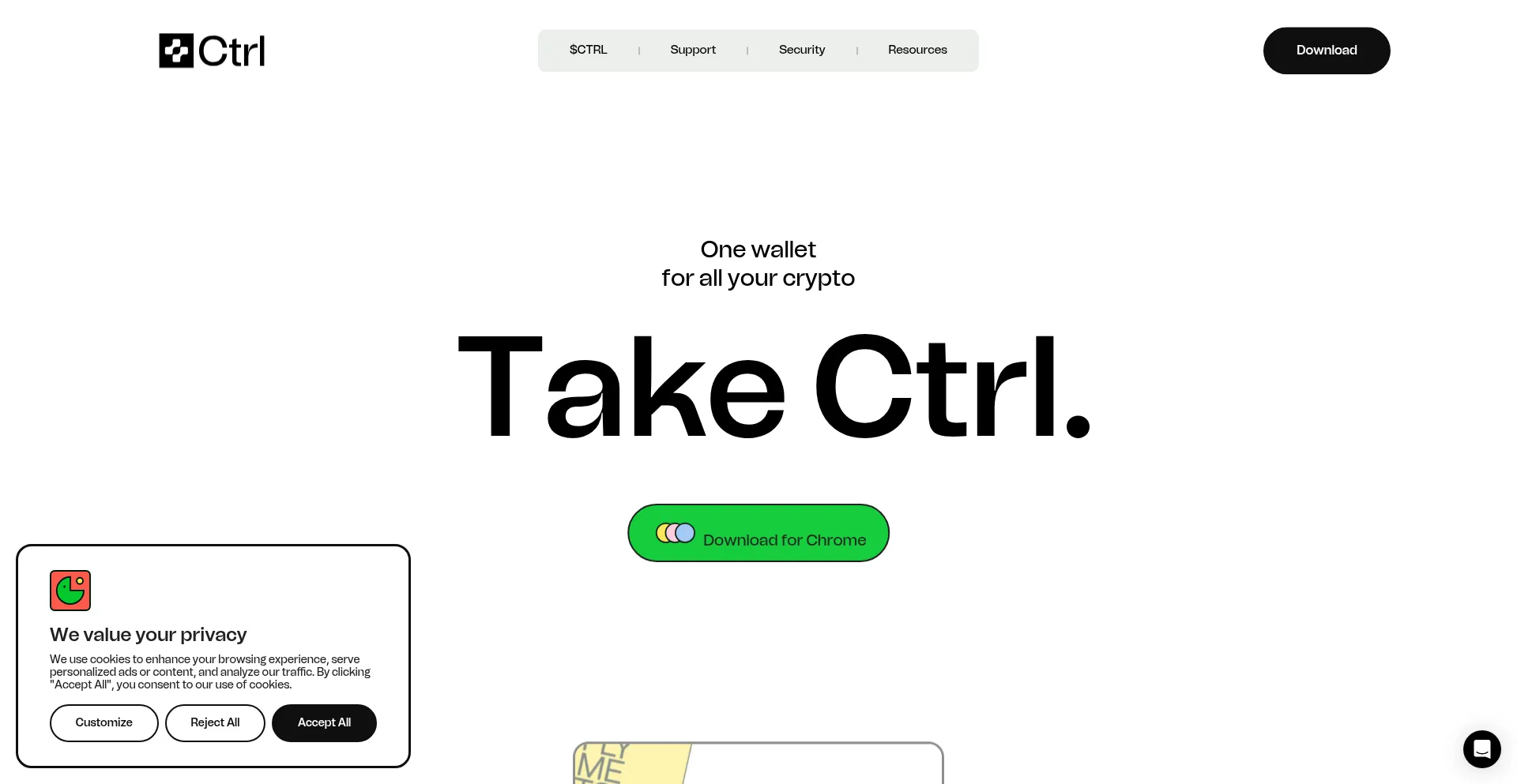 Website screenshot of Ctrl.xyz
