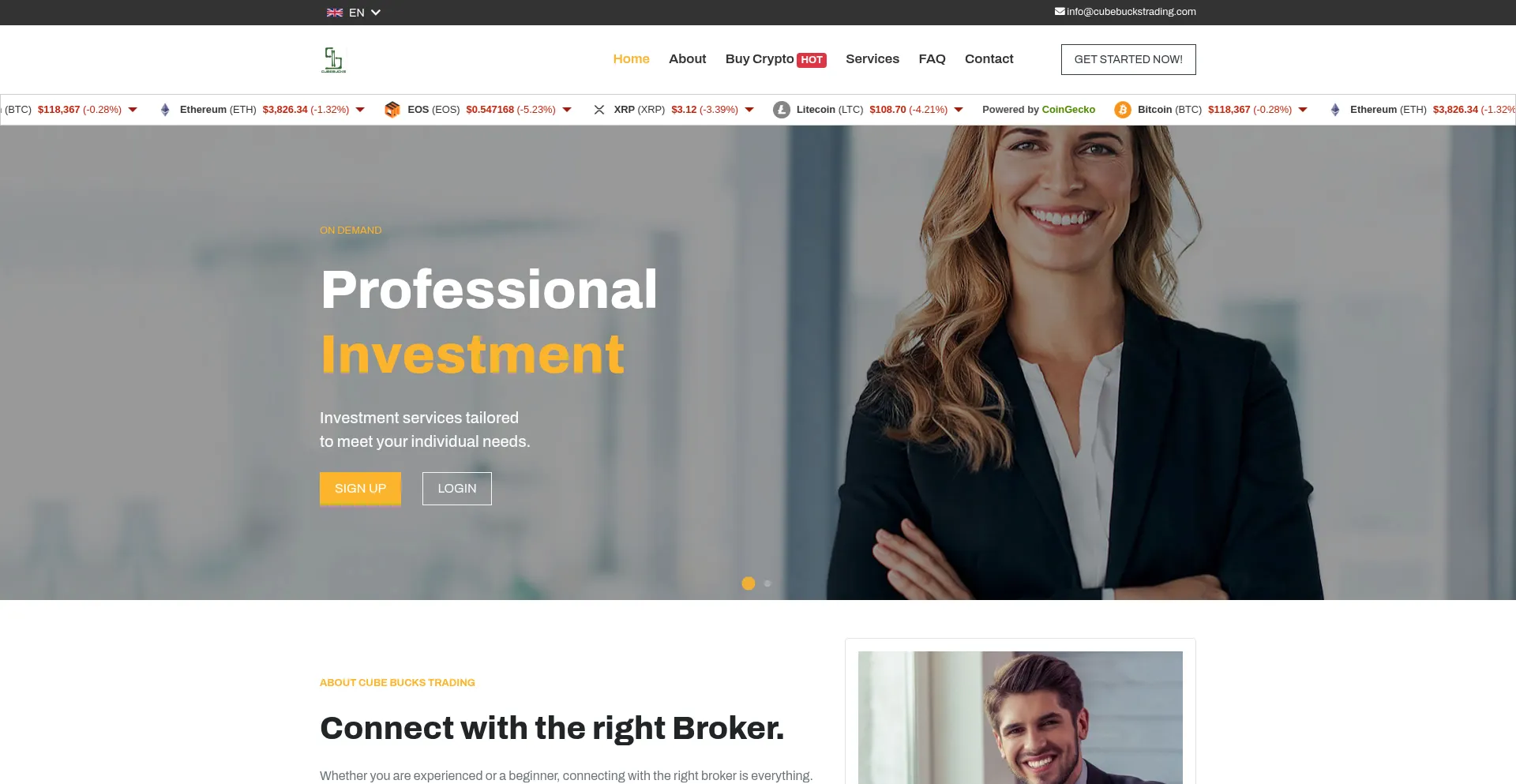 Website screenshot of Cubebuckstrading.com