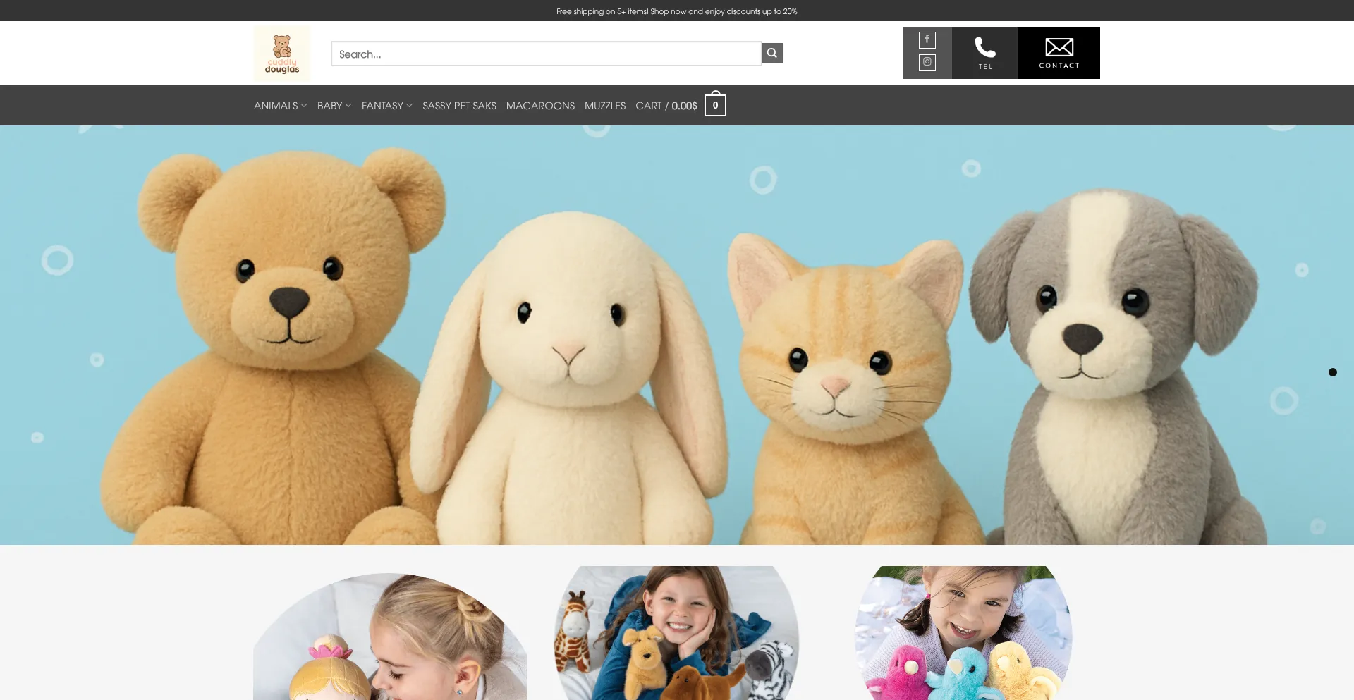 Website screenshot of Cuddlydouglas.com