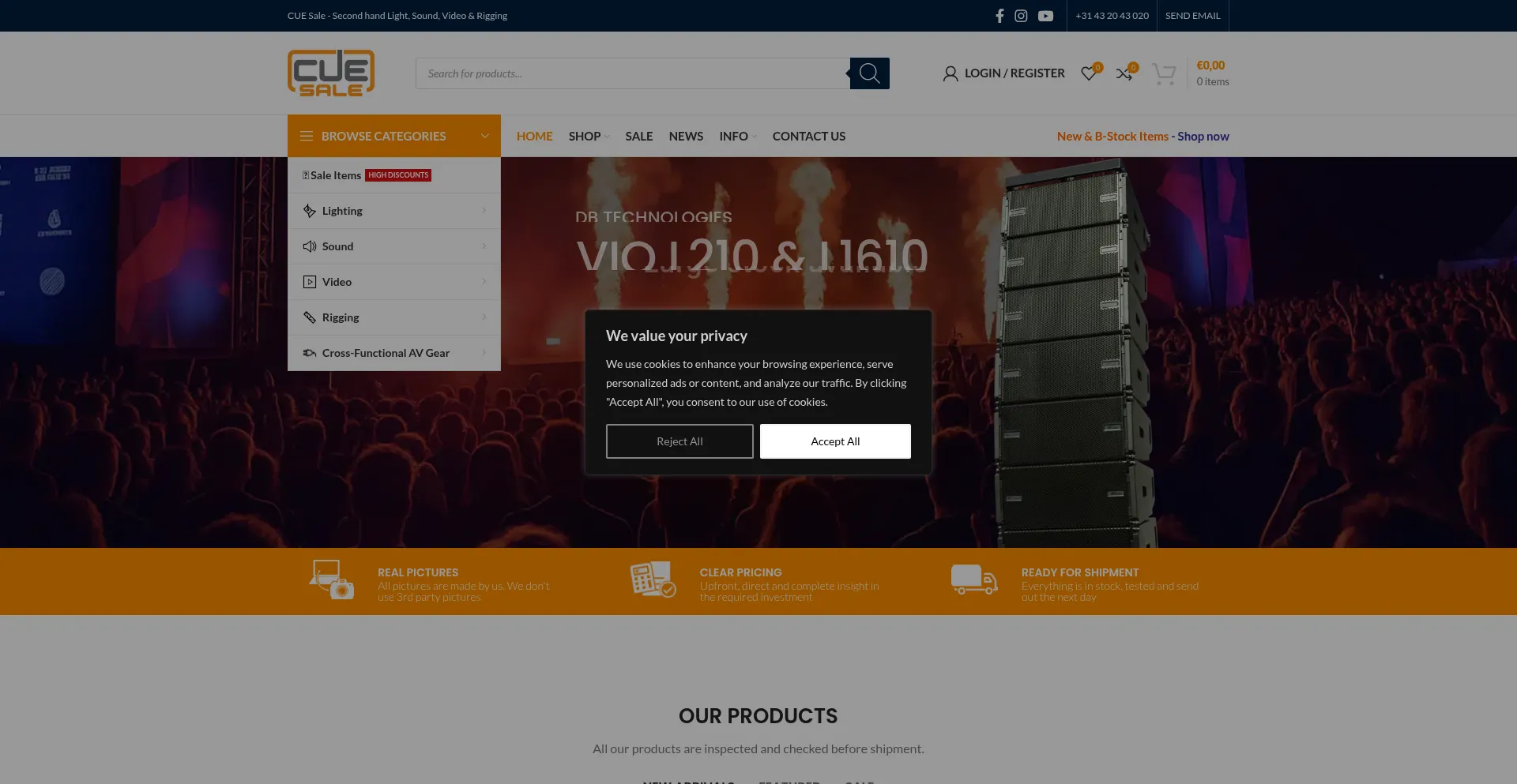 Website screenshot of Cuesale.com