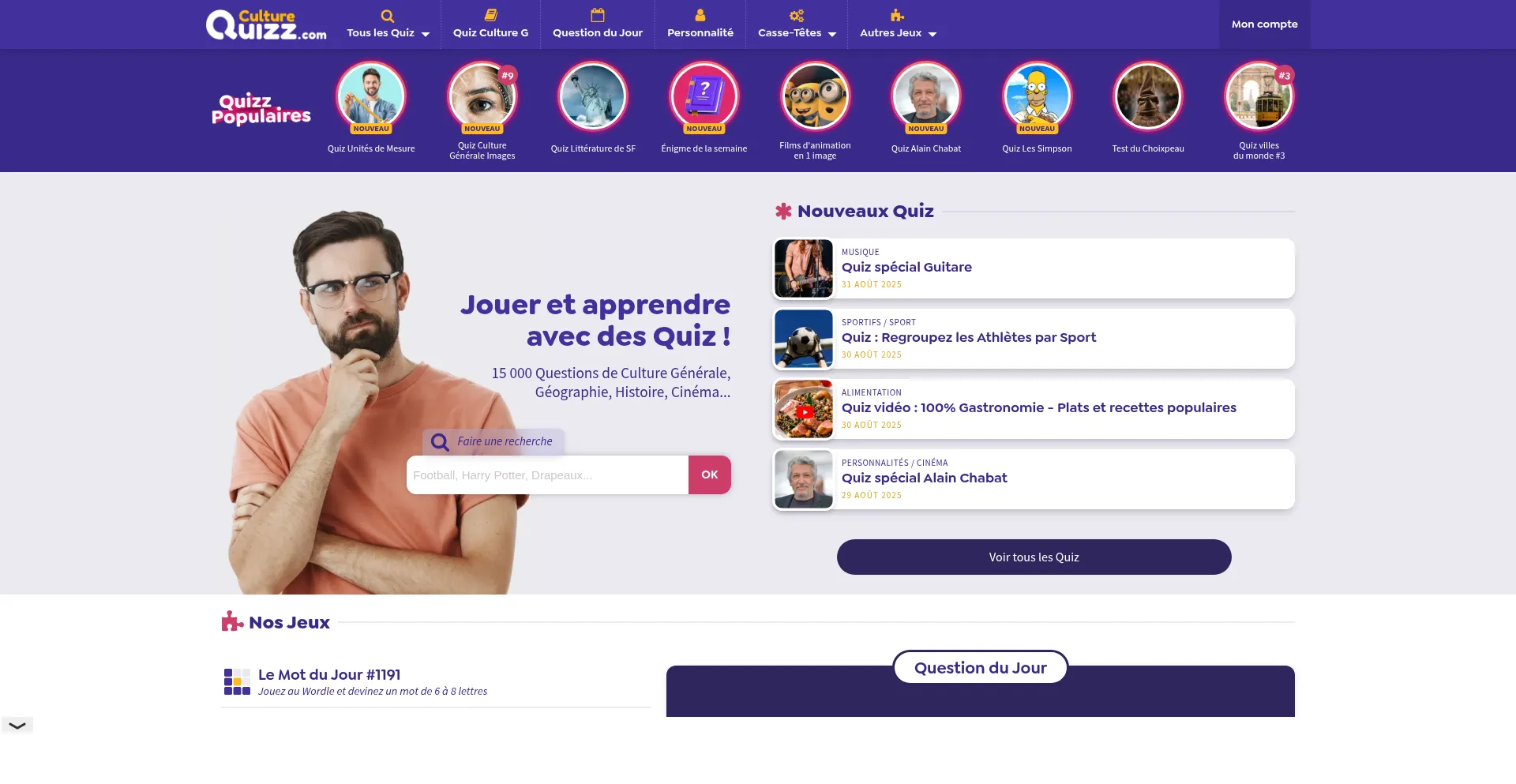 Website screenshot of Culturequizz.com