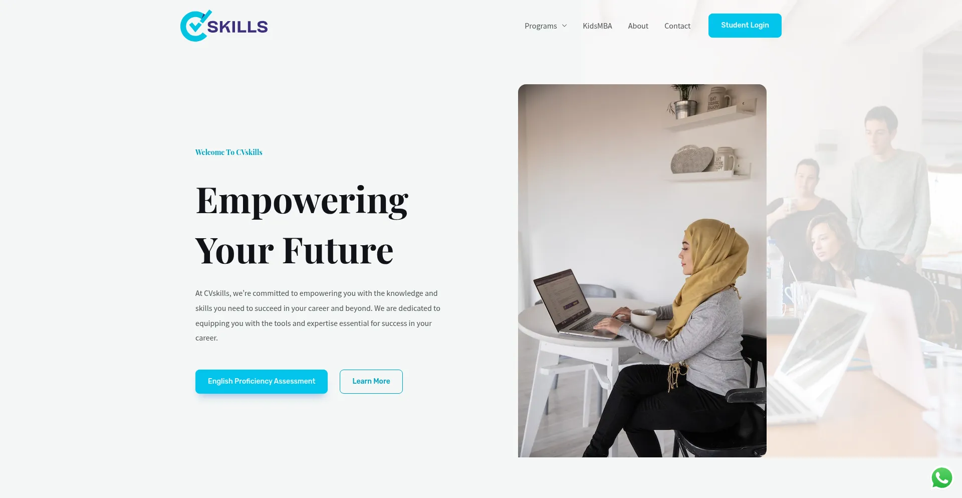 Website screenshot of Cvskills.net