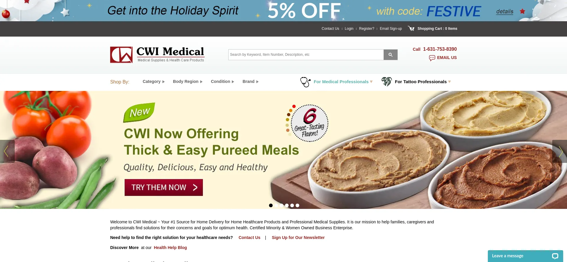 Website screenshot of Cwimedical.com