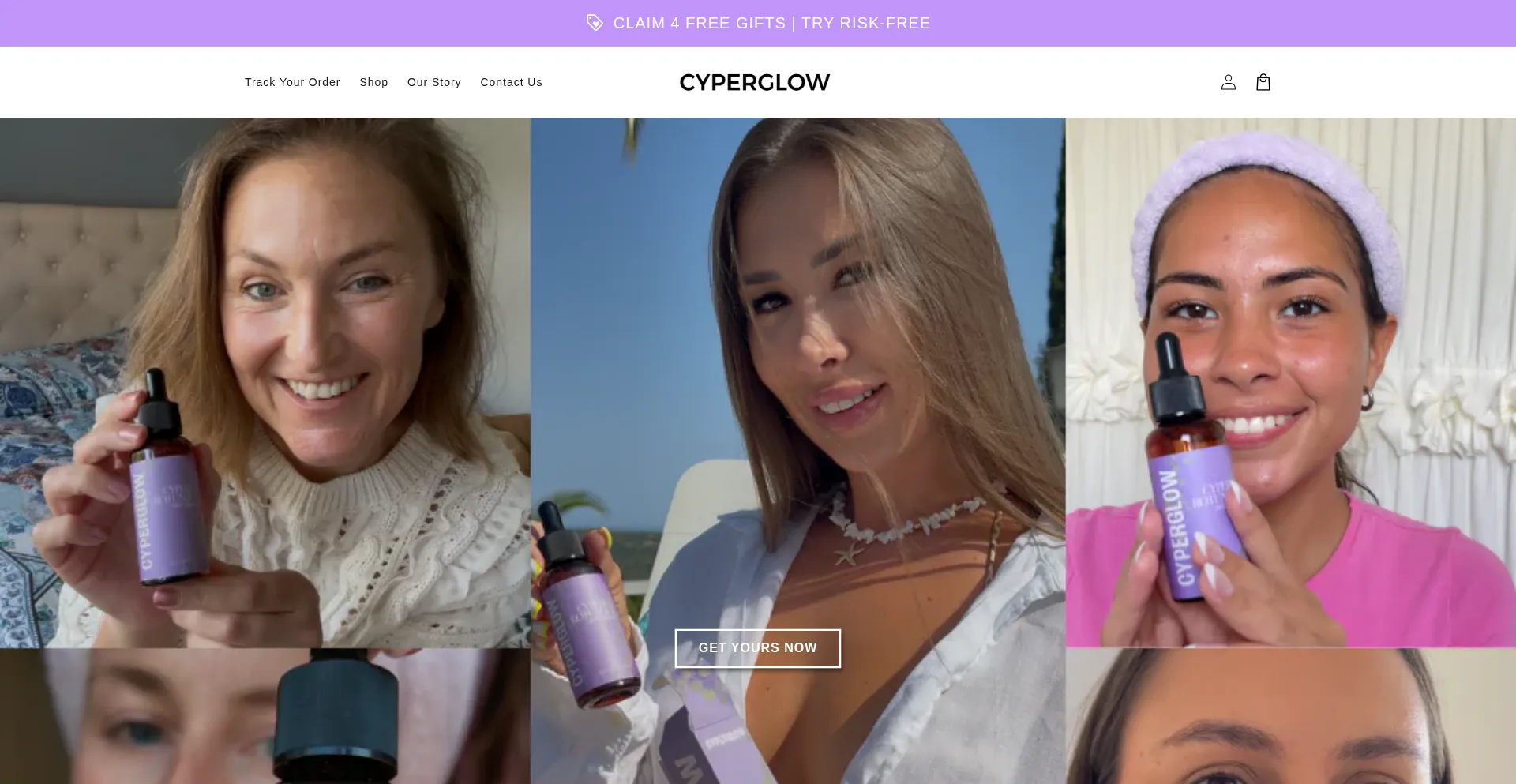 Website screenshot of Cyperglow.com