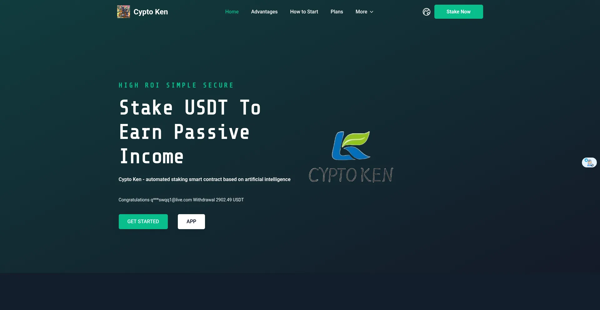 Website screenshot of Cyptoken.vip