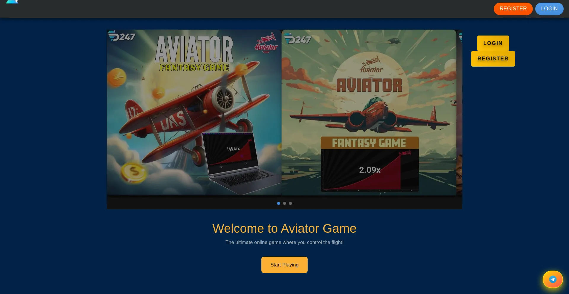 Website screenshot of D247-spribe-aviator.com