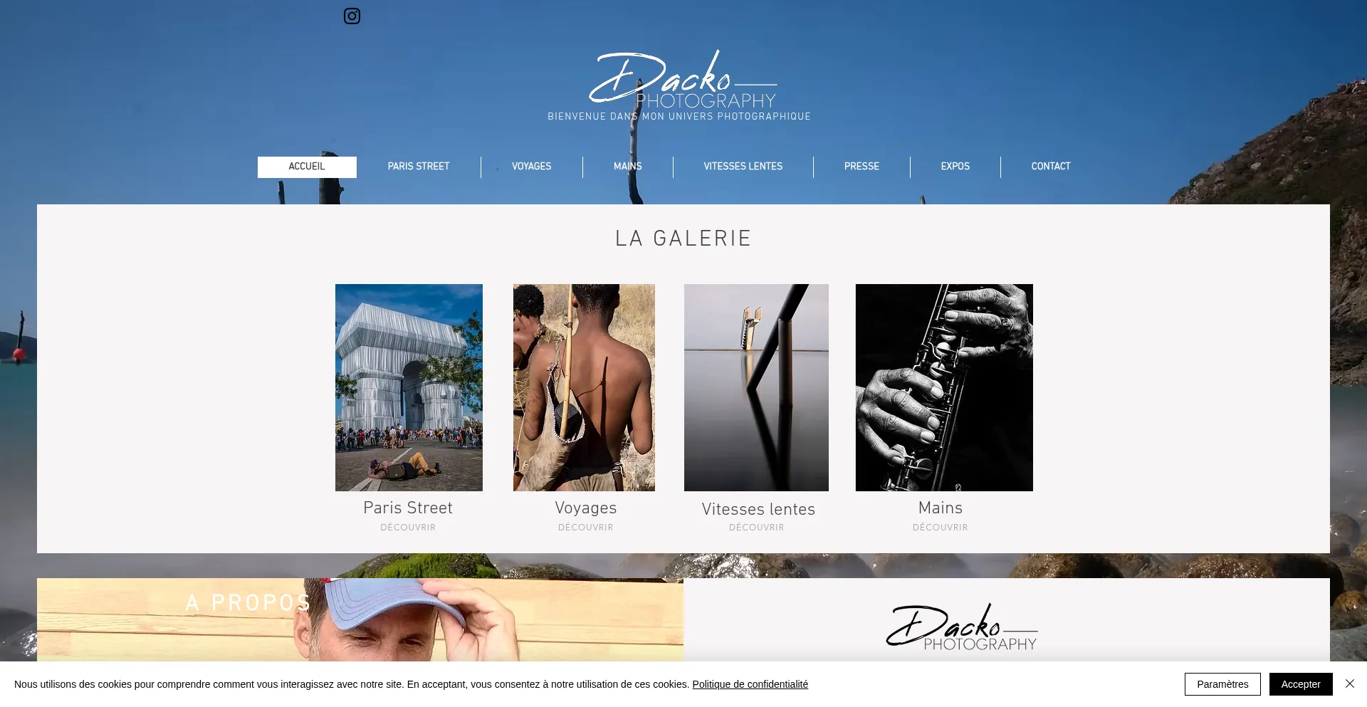 Website screenshot of Dackophotography.com