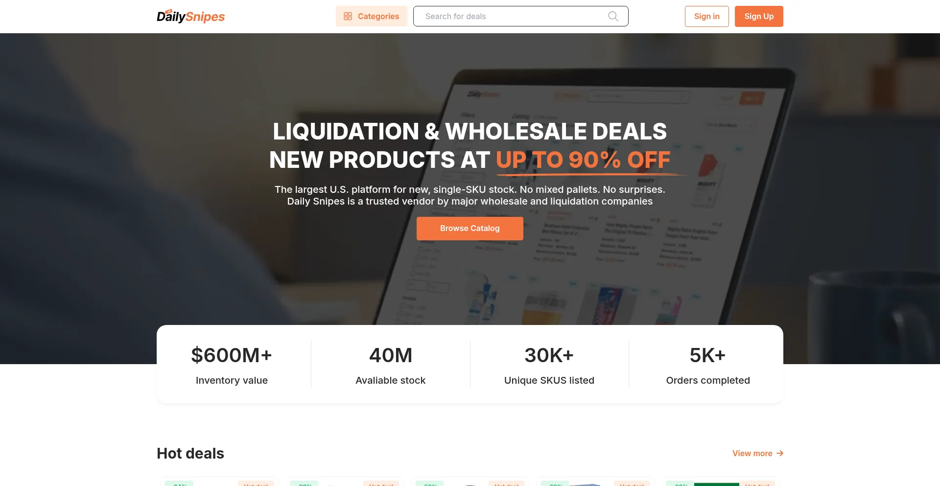 Website screenshot of Dailysnipes.com