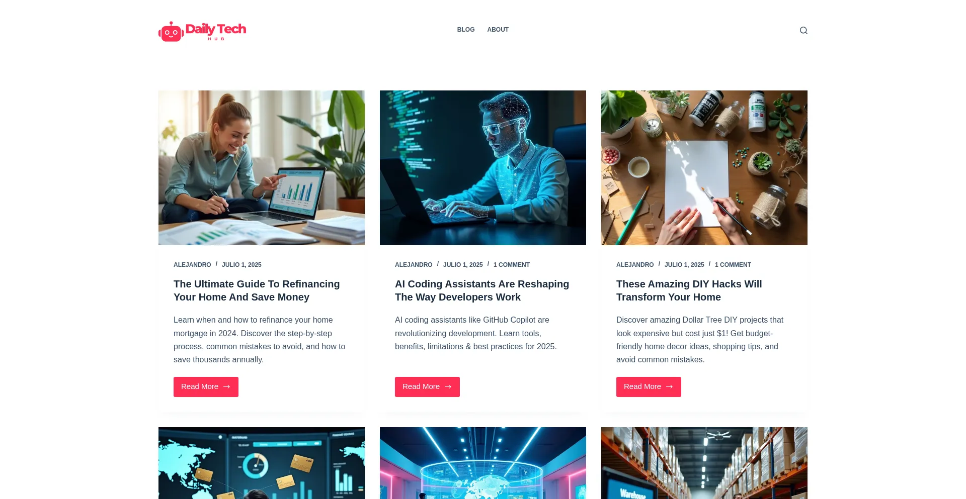 Website screenshot of Dailytechhub.net