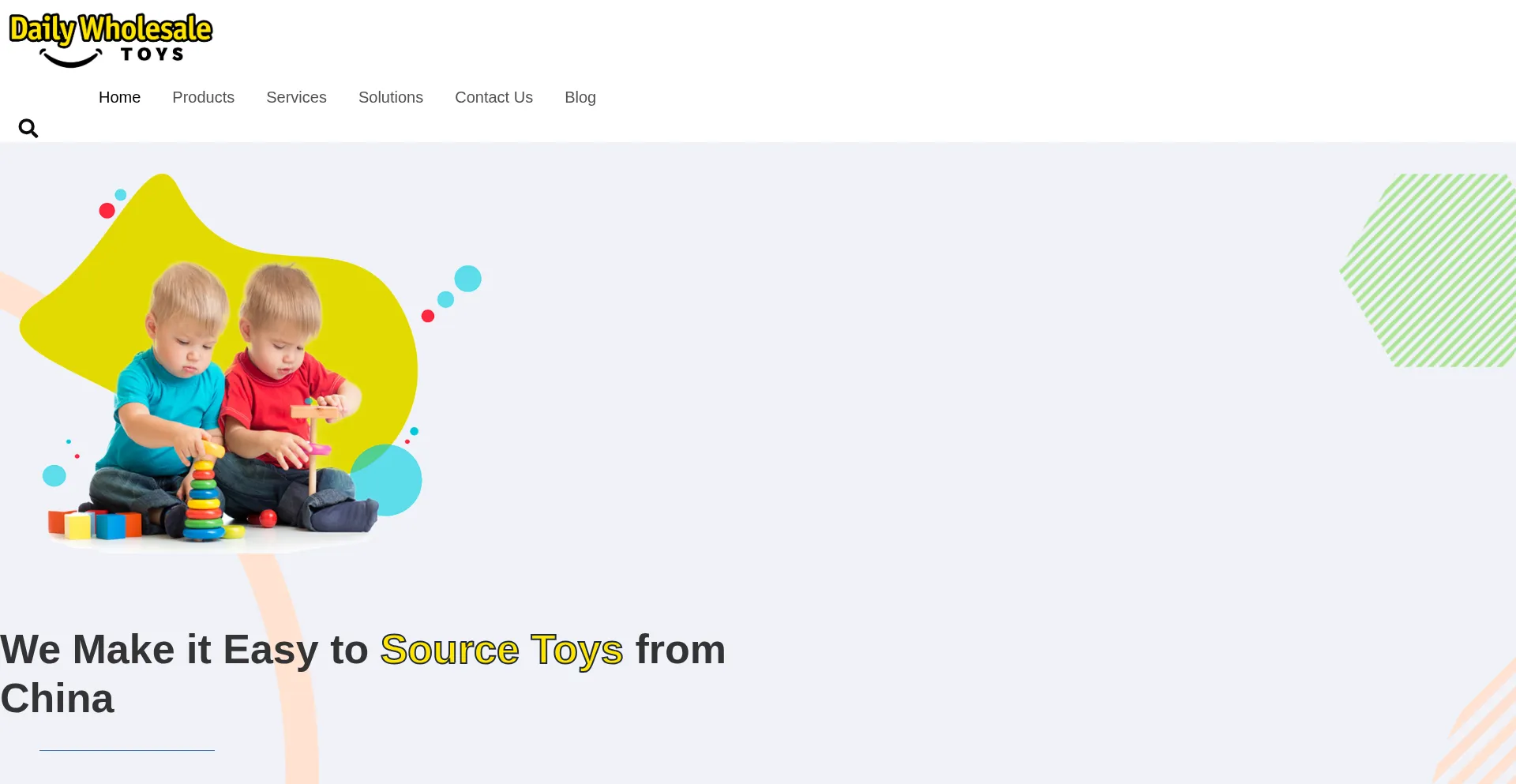 Website screenshot of Dailywholesaletoys.com