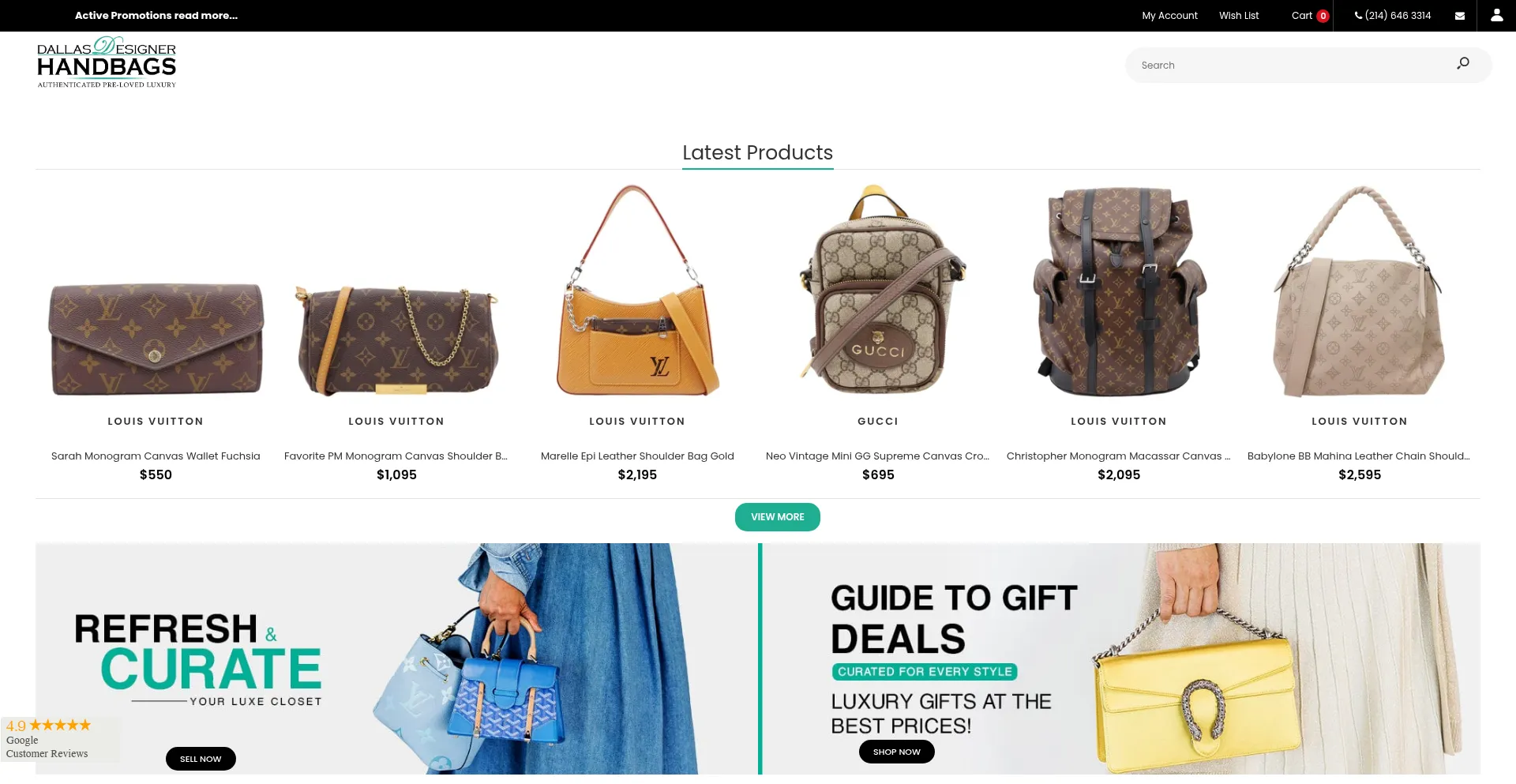 Dallasdesignerhandbags.com Screenshot