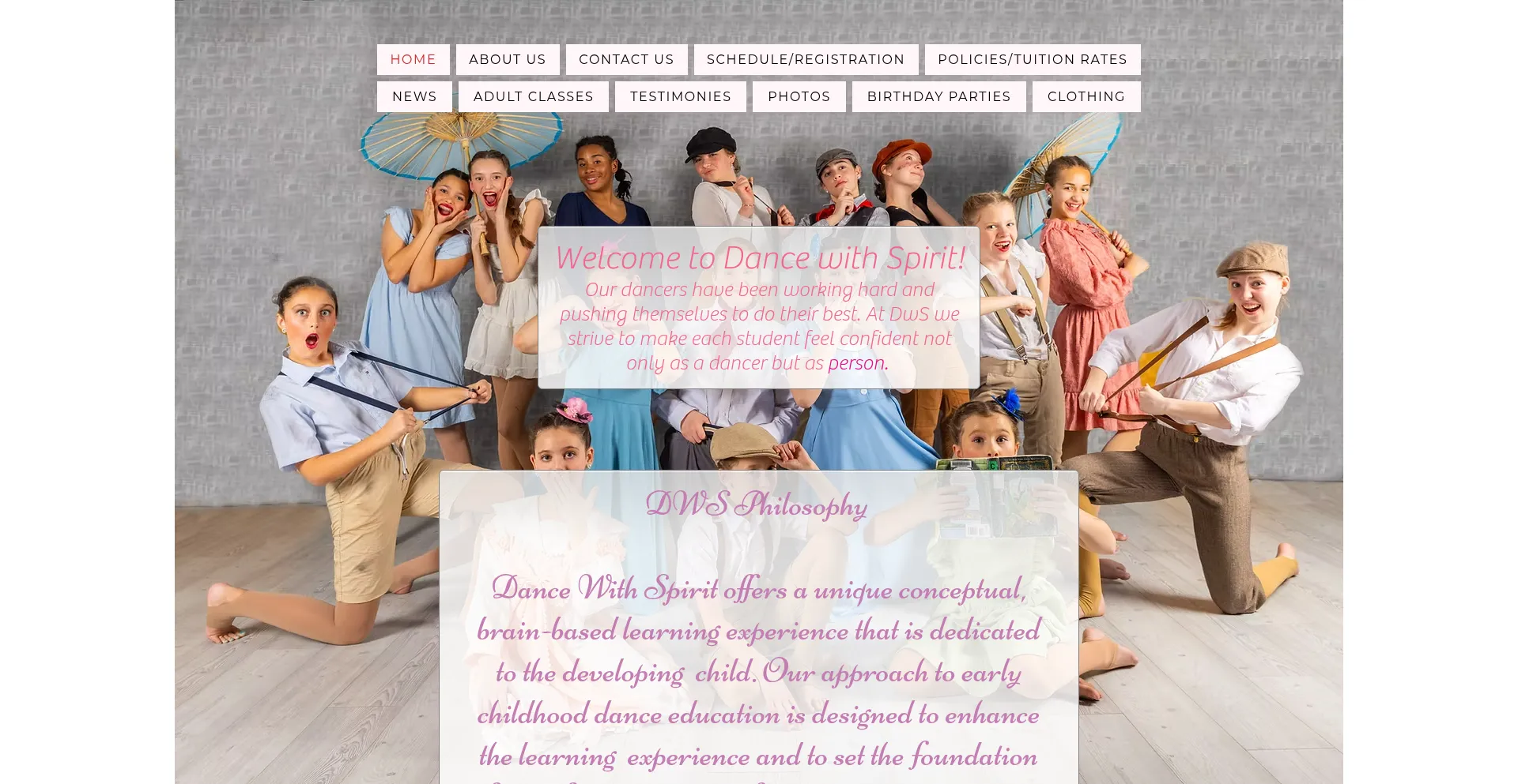 Website screenshot of Dancewithspiritcantonma.com