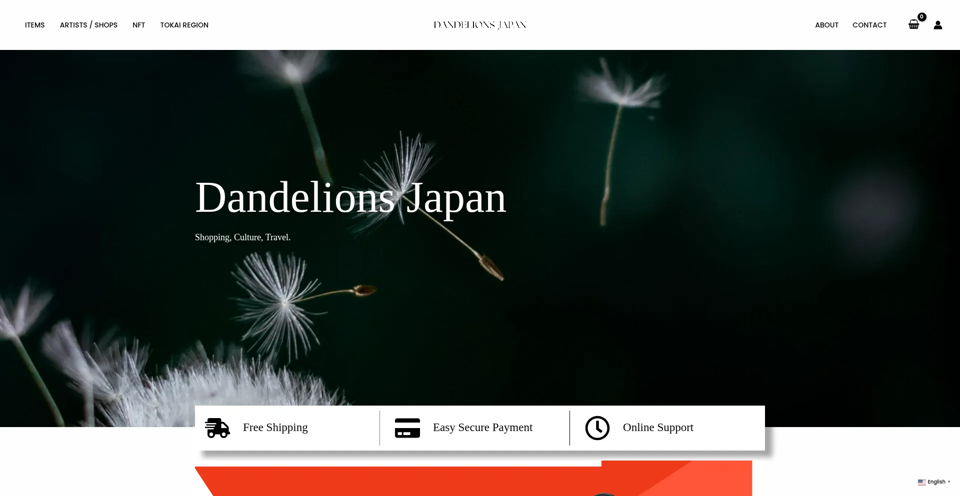 Website screenshot of Dandelions.net