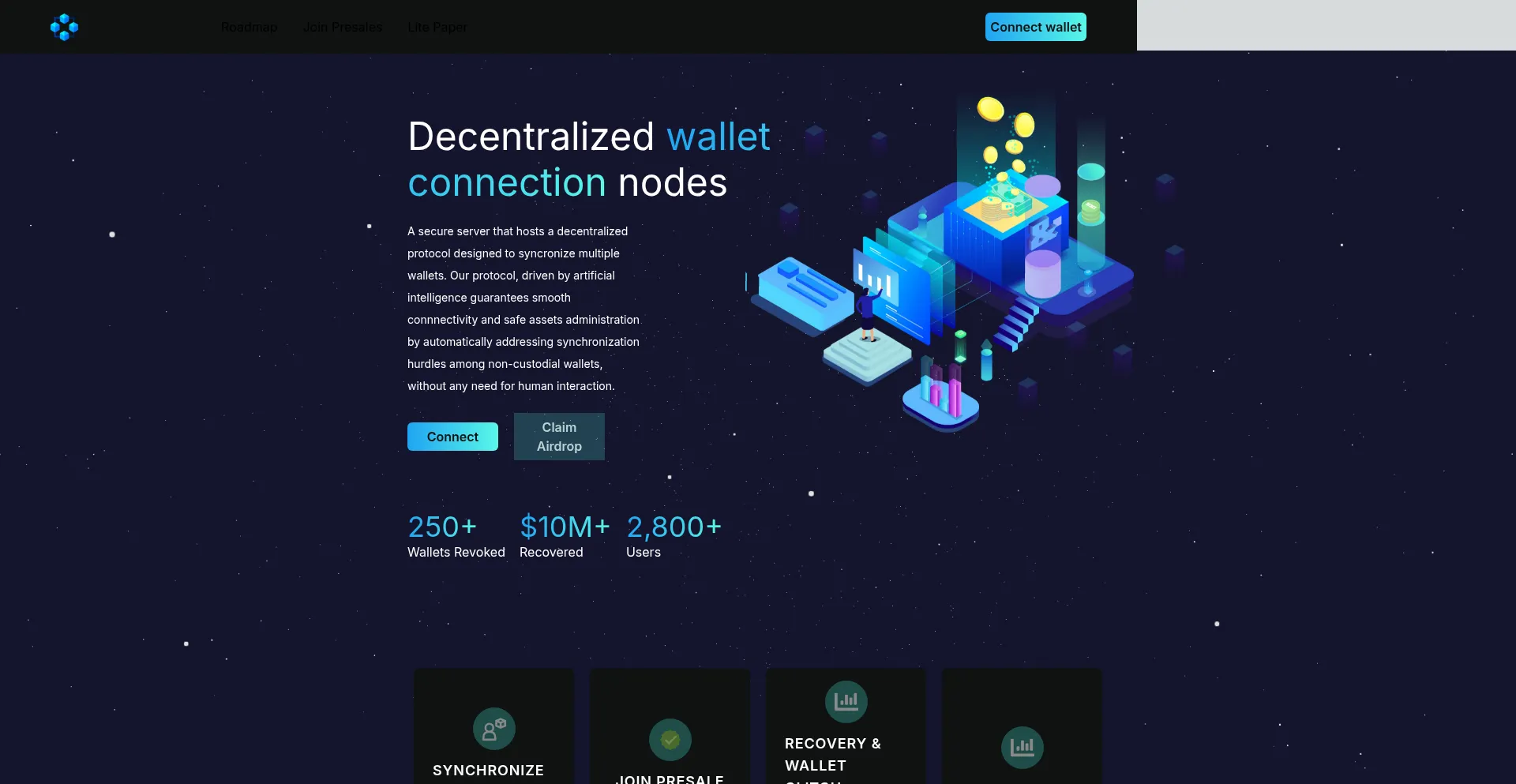 Website screenshot of Dapp-nodes.vercel.app